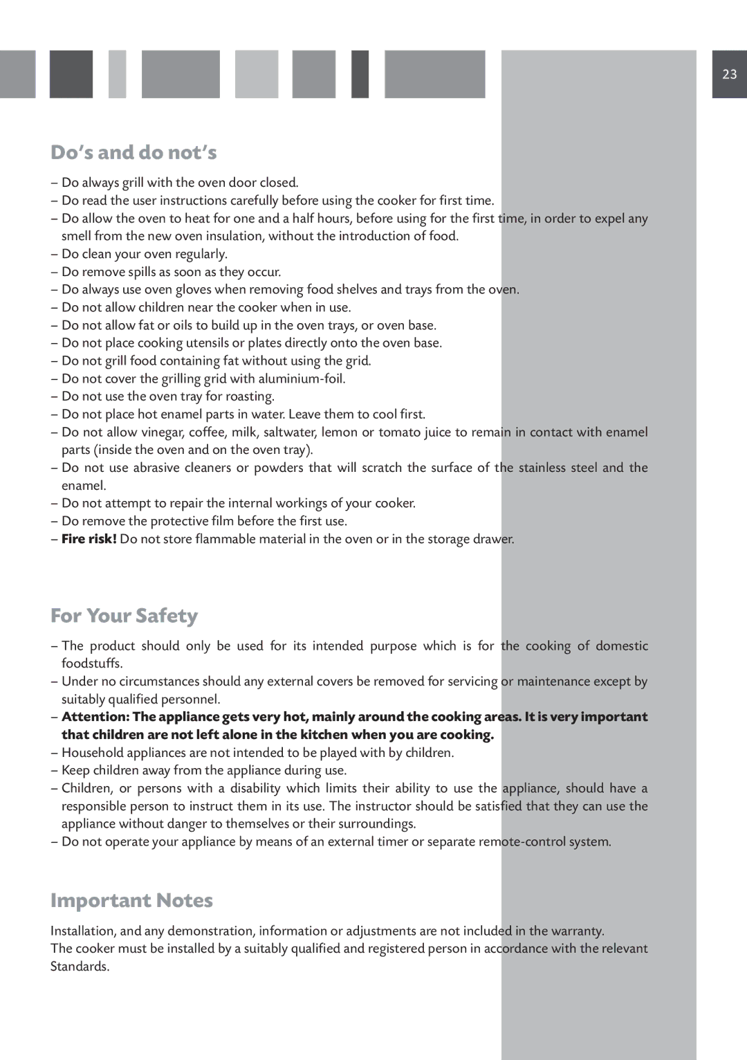 CDA RV 1060 manual Do’s and do not’s, For Your Safety, Important Notes 