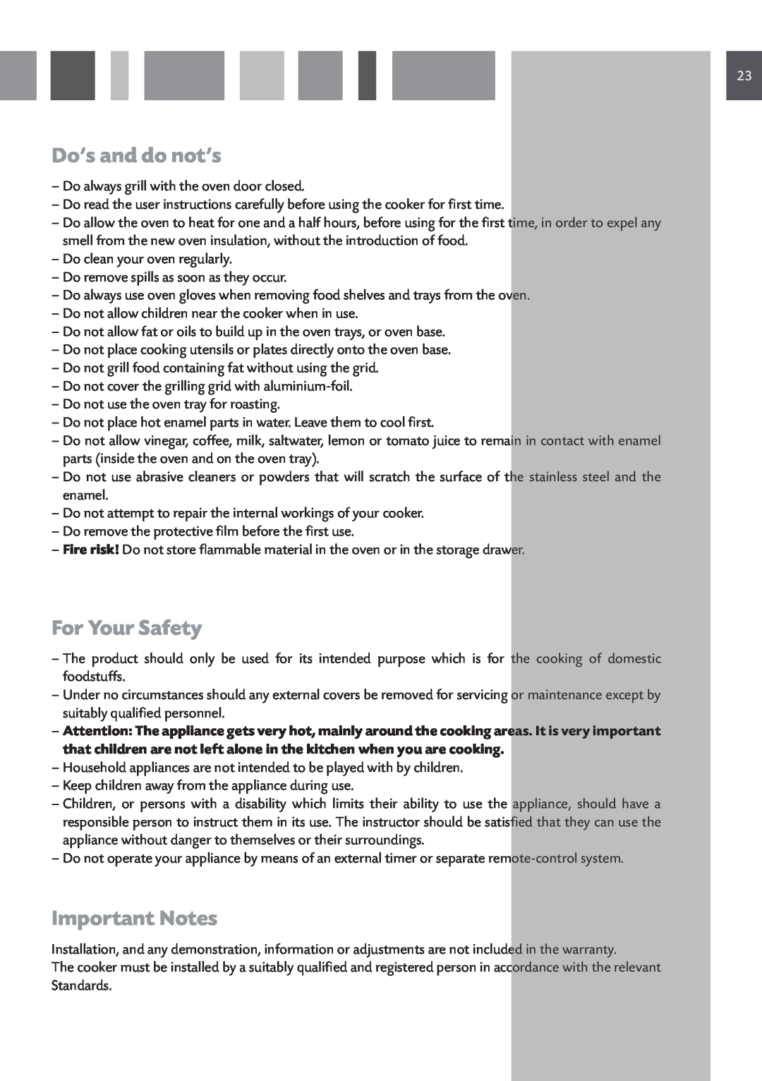 CDA RV 1060 manual Do’s and do not’s, For Your Safety, Important Notes 