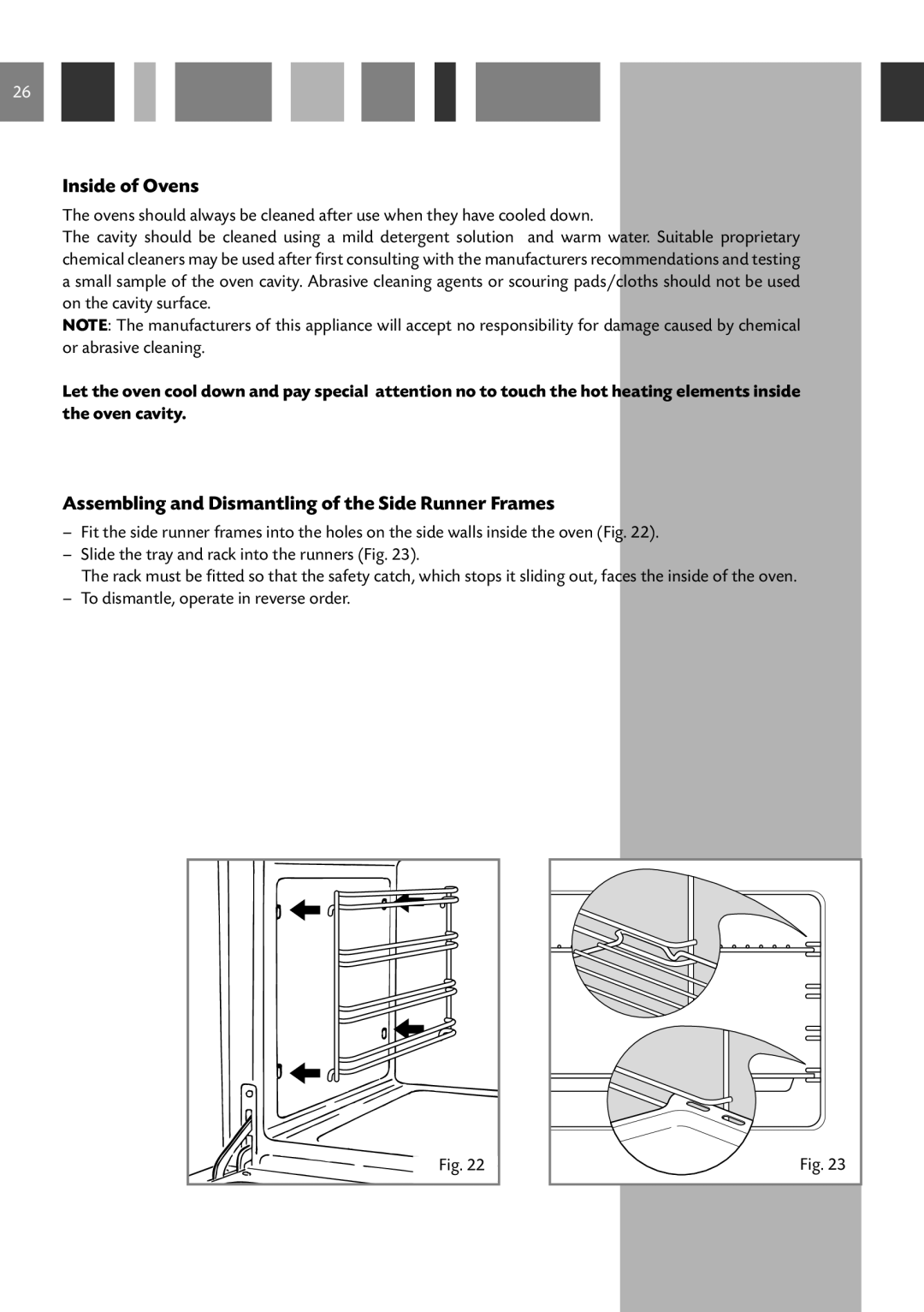 CDA RV 1060 manual Inside of Ovens 