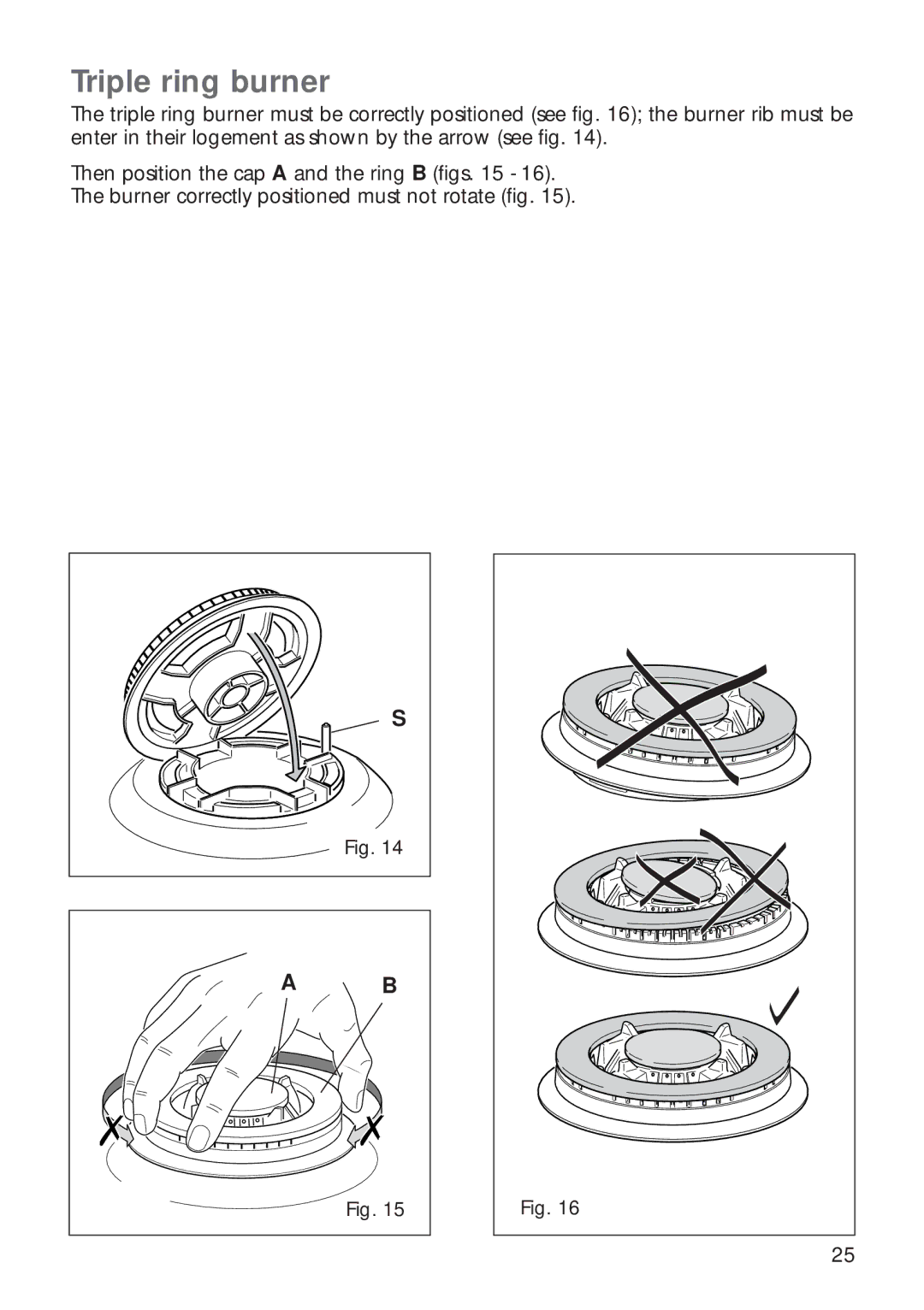 CDA RV 700 installation instructions Triple ring burner 