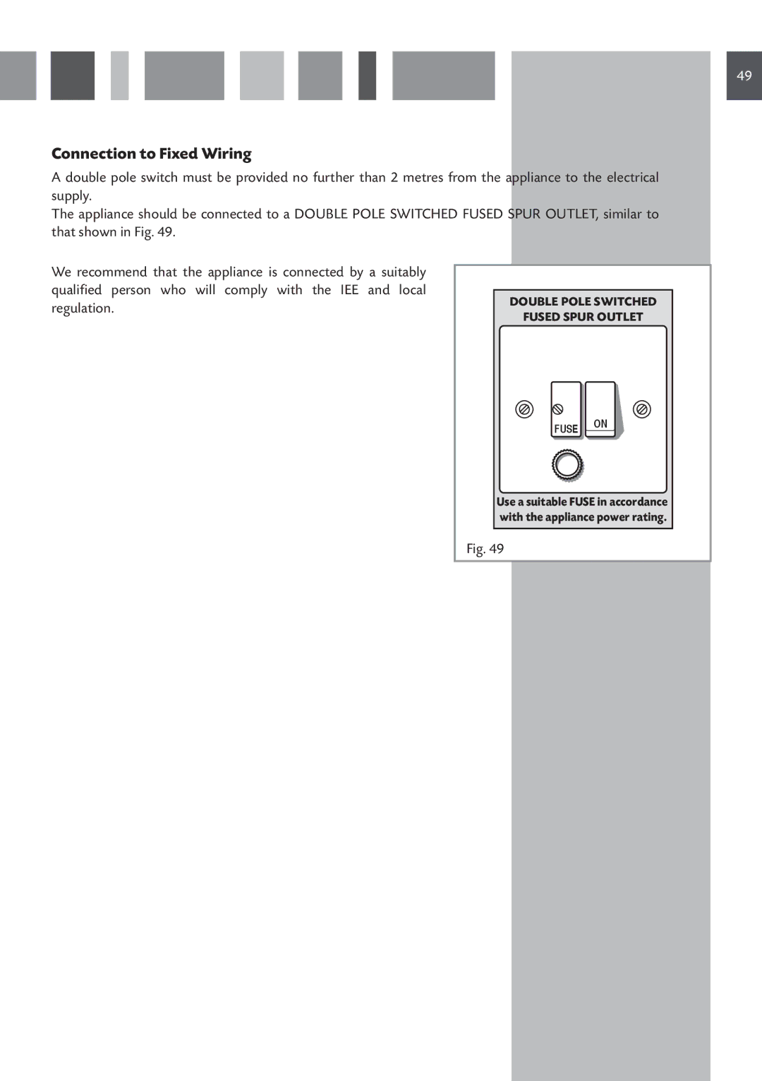 CDA RV 1001, RV 901 manual Connection to Fixed Wiring 