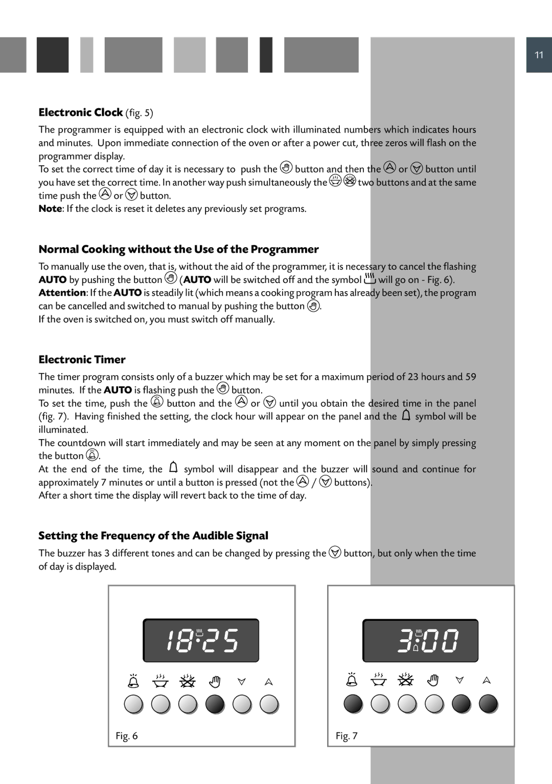 CDA SC220L, SC220R manual Electronic Clock fig, Normal Cooking without the Use of the Programmer, Electronic Timer 