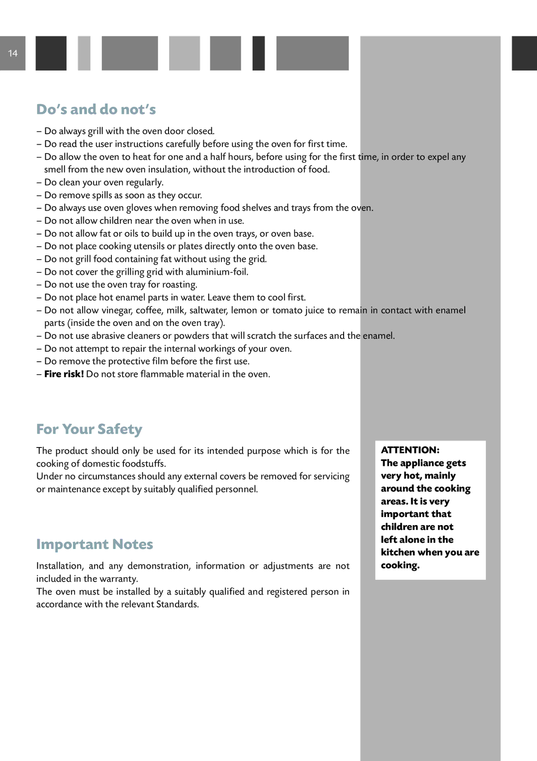 CDA SC220R, SC220L manual Do’s and do not’s, For Your Safety, Important Notes 