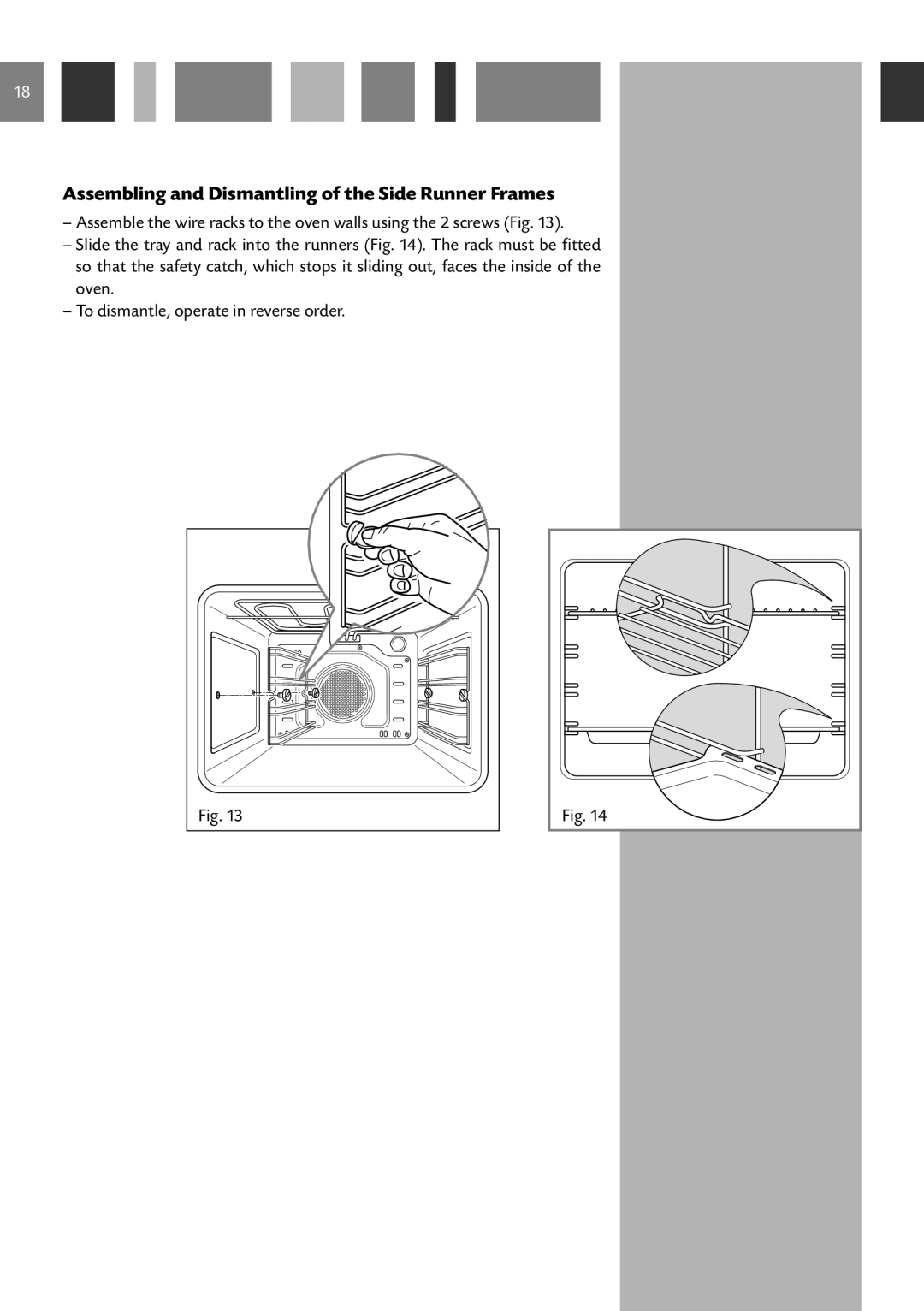 CDA SC220R, SC220L manual Assembling and Dismantling of the Side Runner Frames 