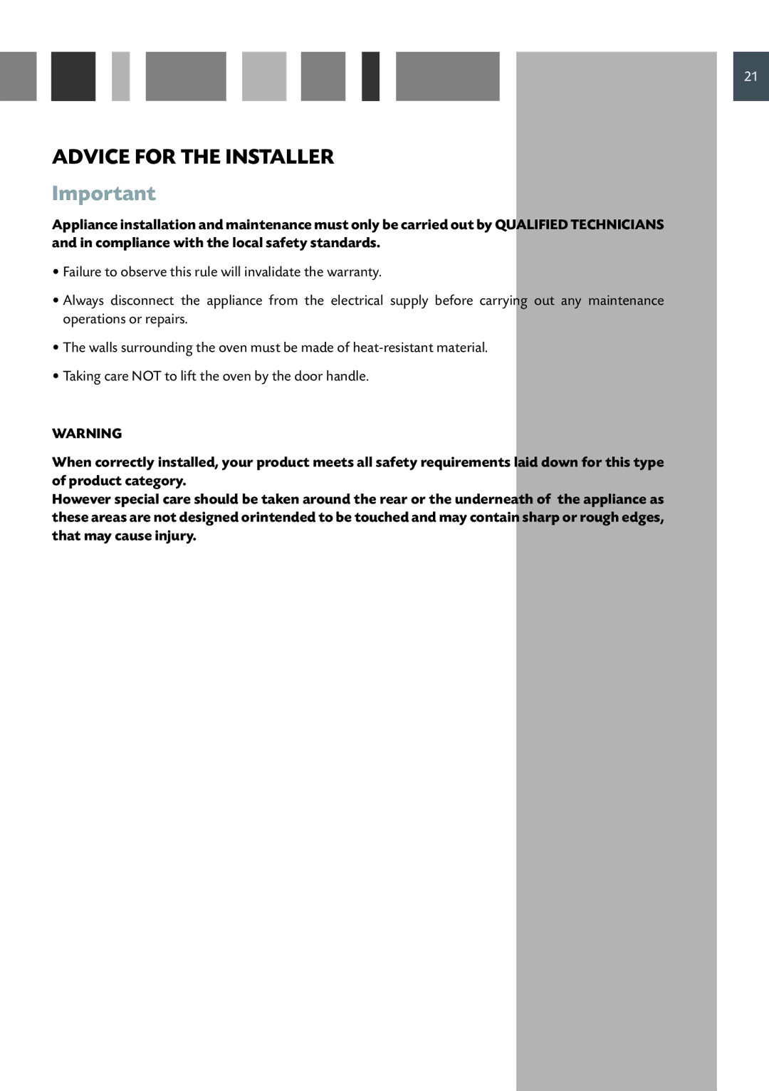 CDA SC220L, SC220R manual Advice for the Installer 