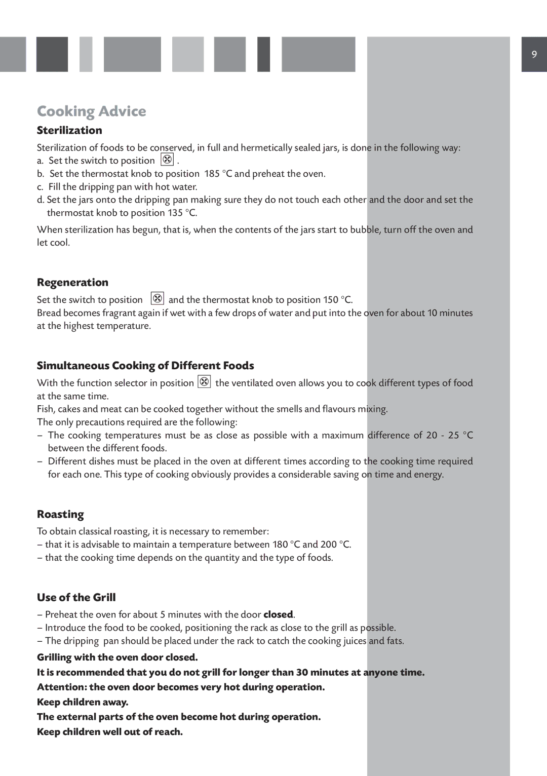 CDA SC220L, SC220R manual Cooking Advice 