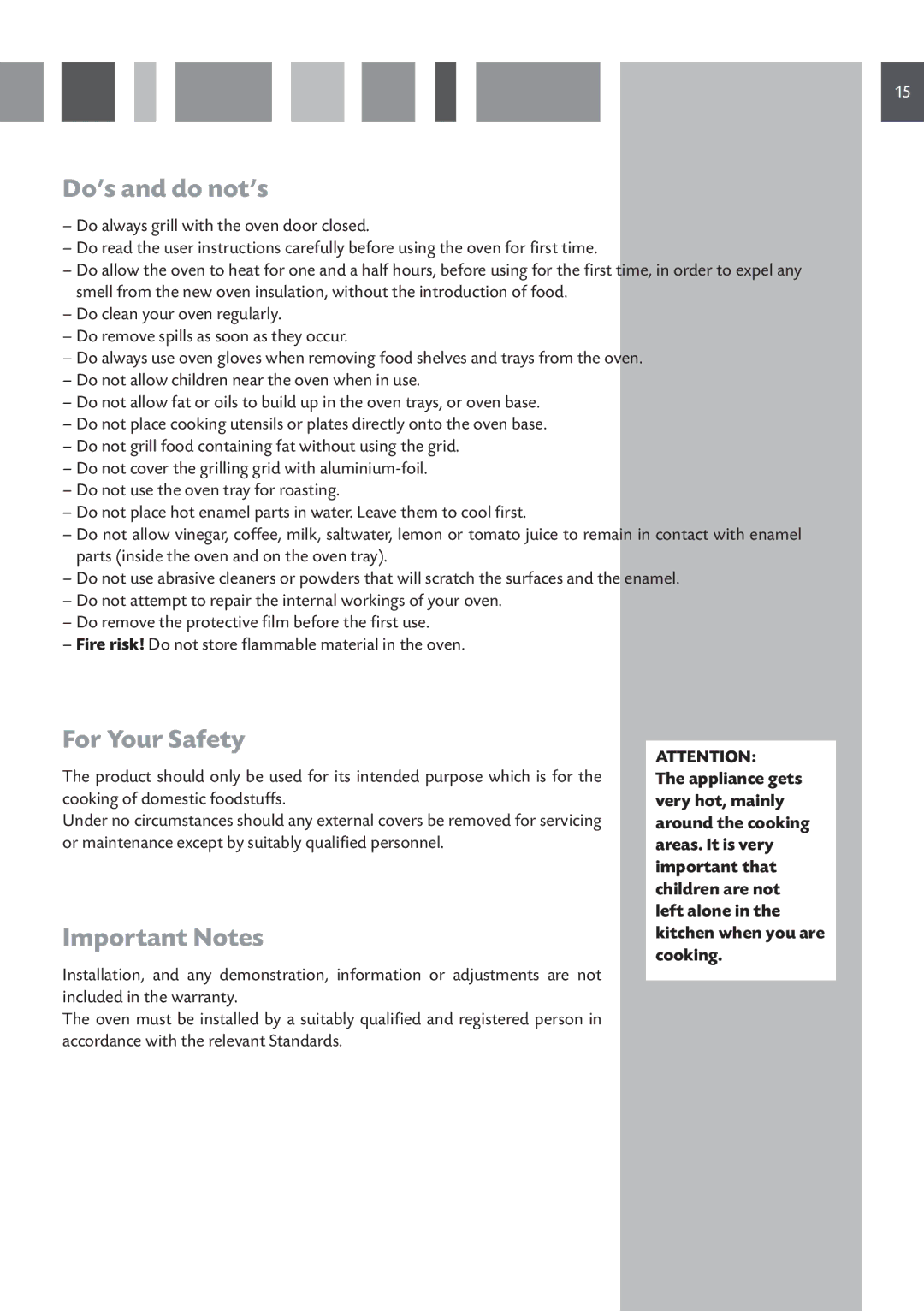 CDA SV 150L, SV 150R manual Do’s and do not’s, For Your Safety, Important Notes 