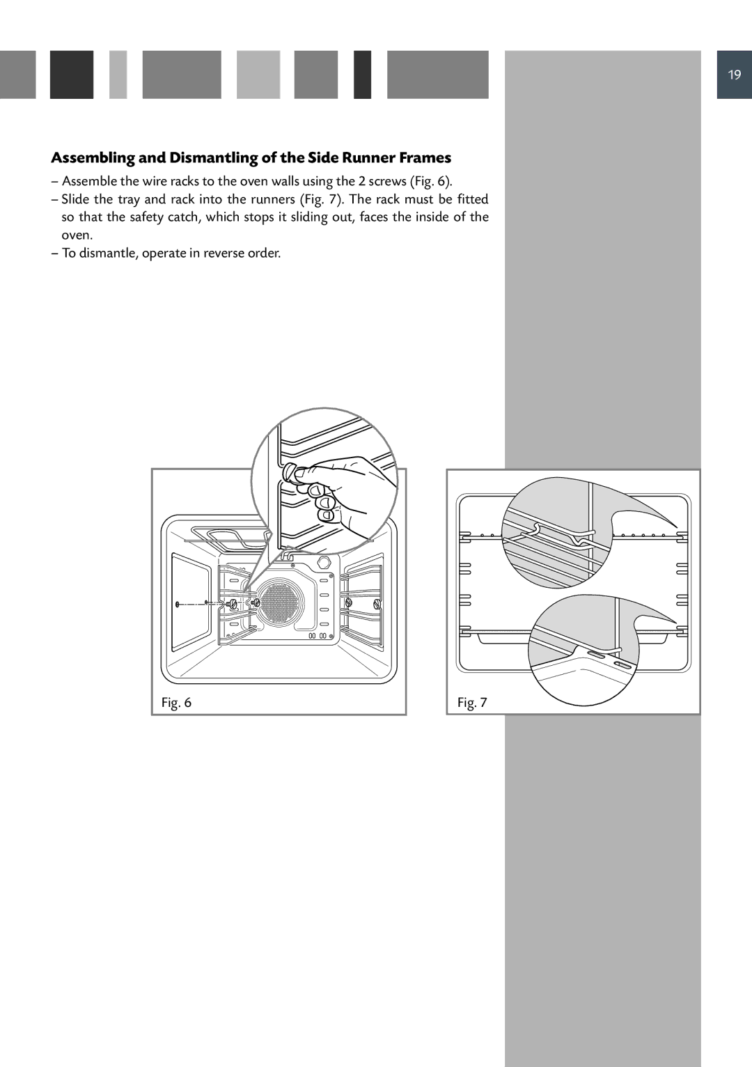 CDA SV 150L, SV 150R manual Assembling and Dismantling of the Side Runner Frames 