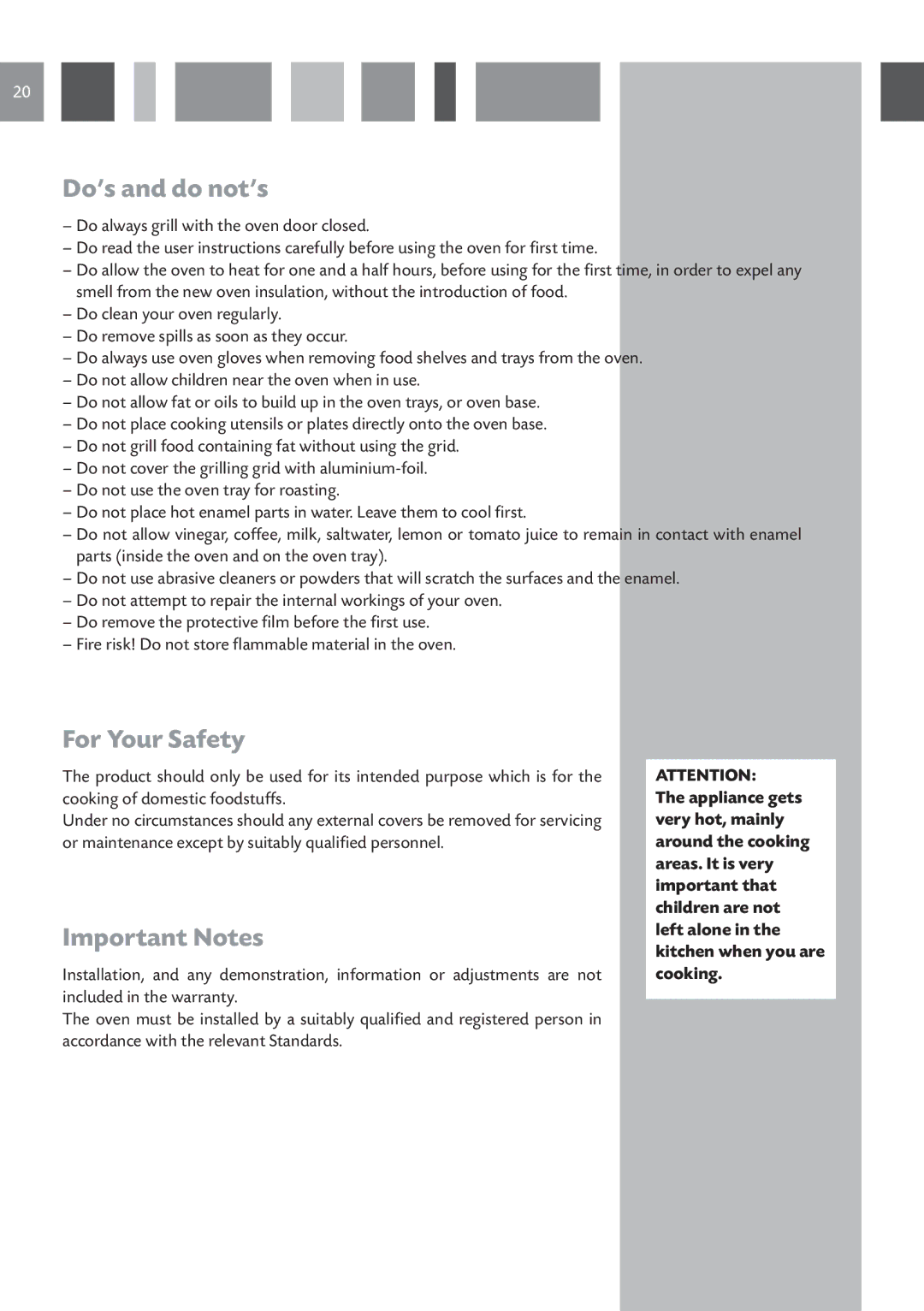 CDA SV 210 manual Do’s and do not’s, For Your Safety, Important Notes 