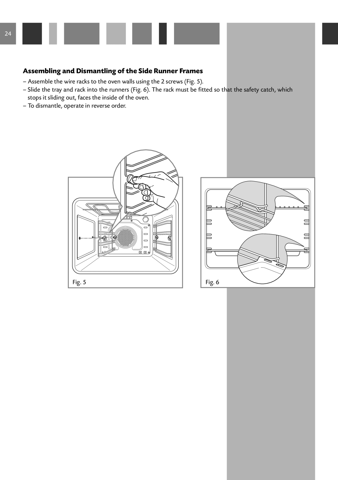 CDA SV 210 manual Assembling and Dismantling of the Side Runner Frames 