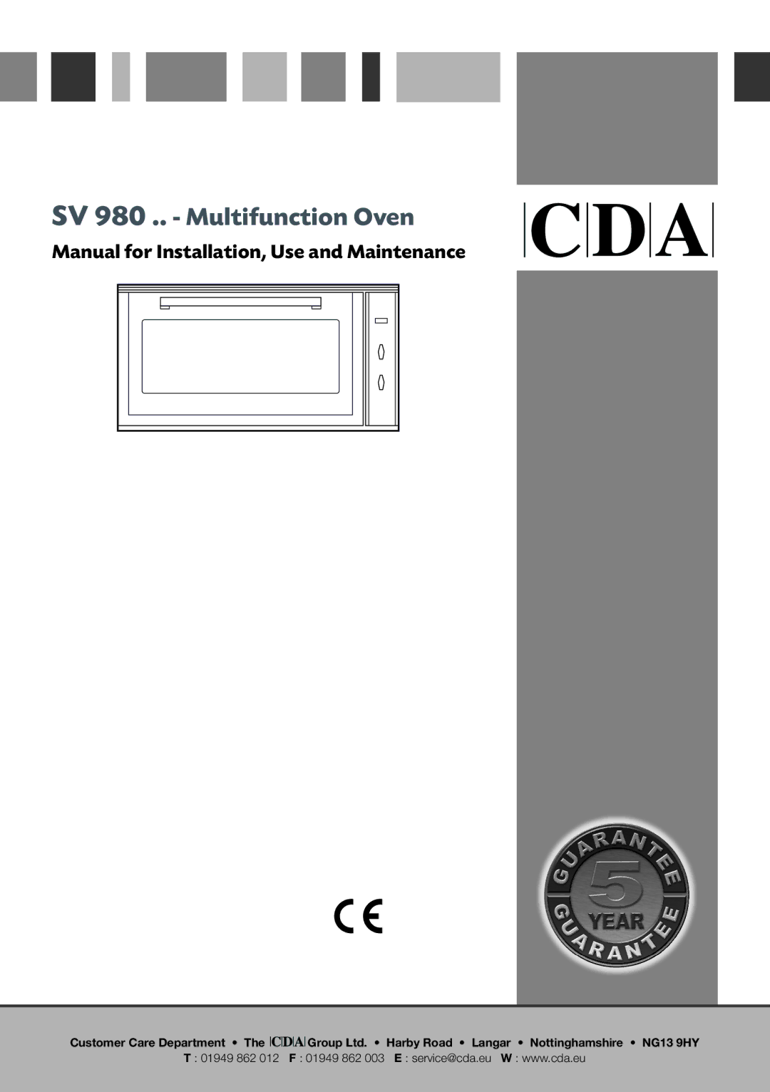 CDA manual SV 980 .. Multifunction Oven 