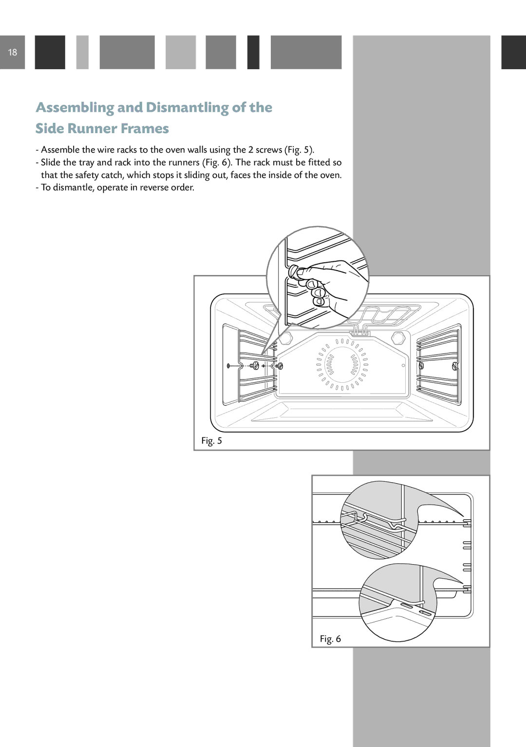 CDA SV 980 manual Assembling and Dismantling Side Runner Frames 