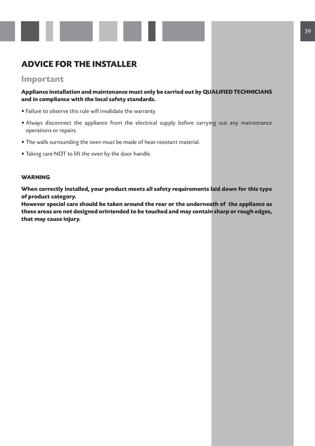 CDA SC210, SV150, SV100, SC610, SC220, 6Q5, SC510 manual Advice for the Installer 