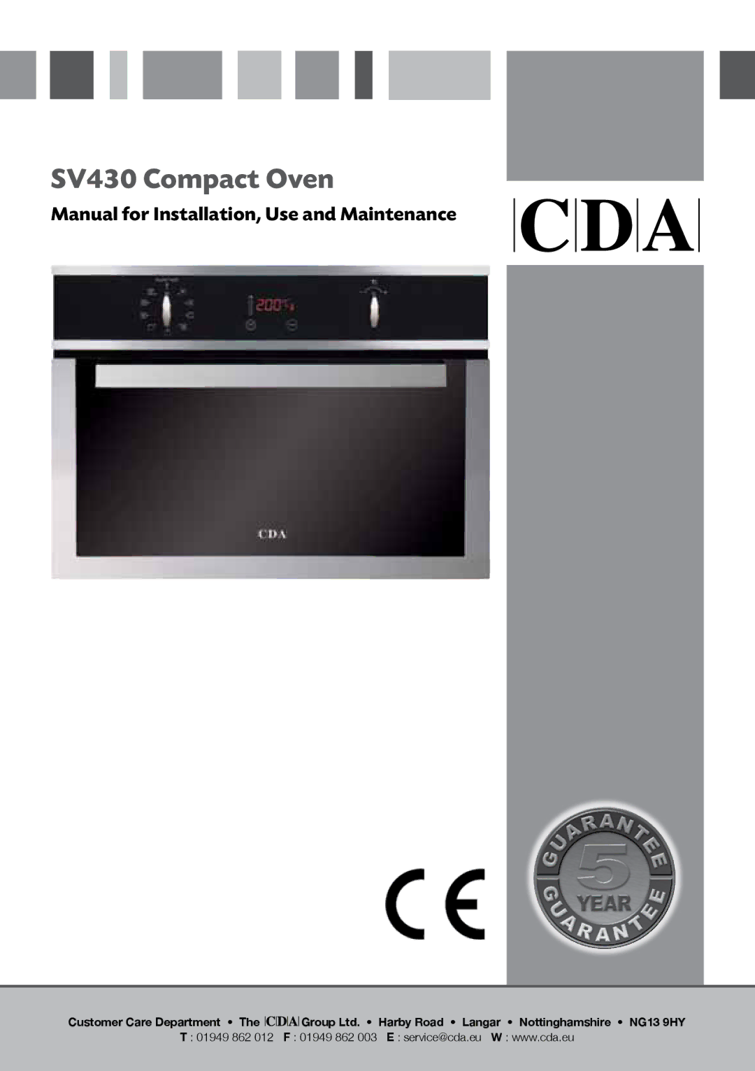 CDA manual SV430 Compact Oven 