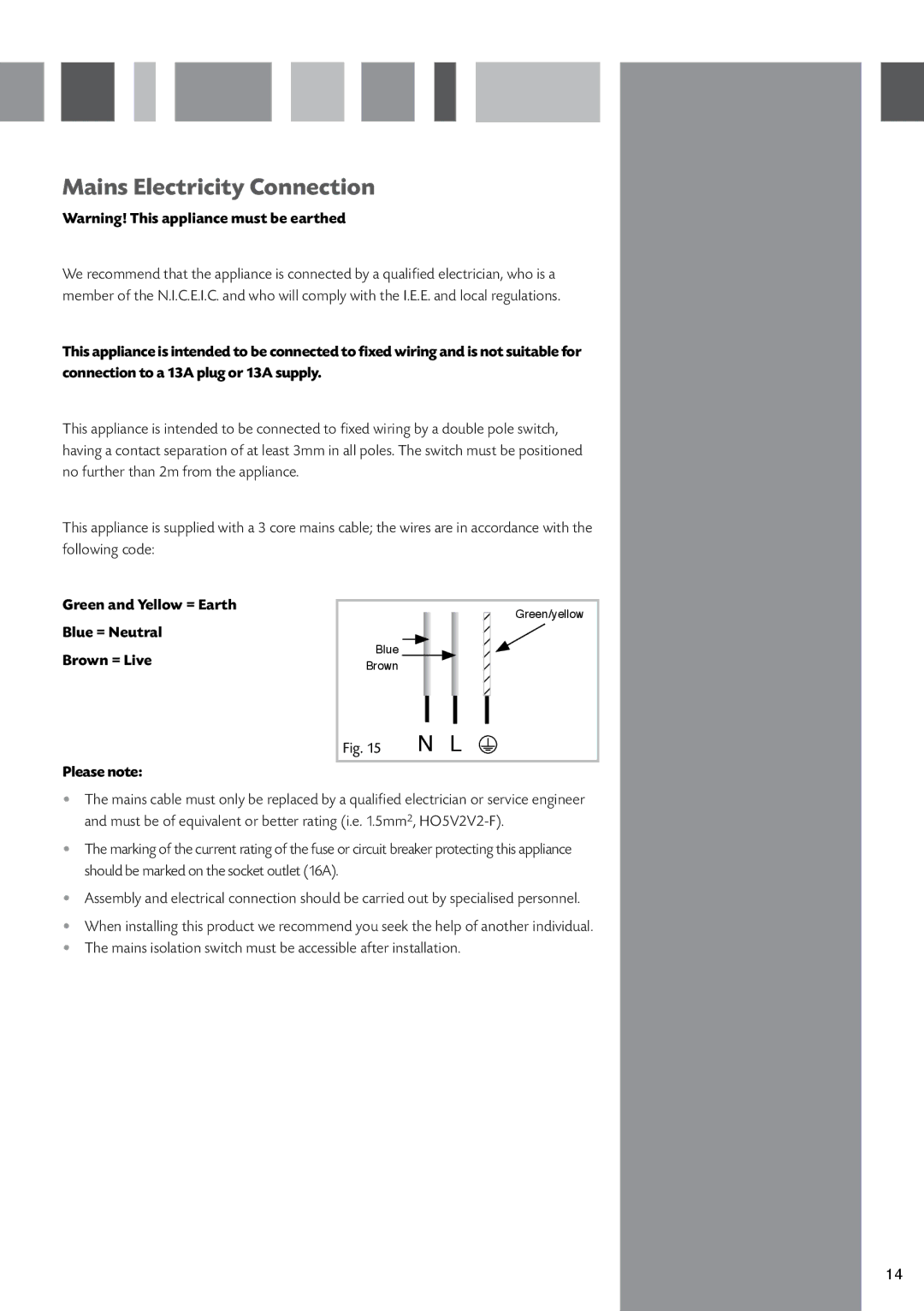 CDA SV430 manual Mains Electricity Connection 