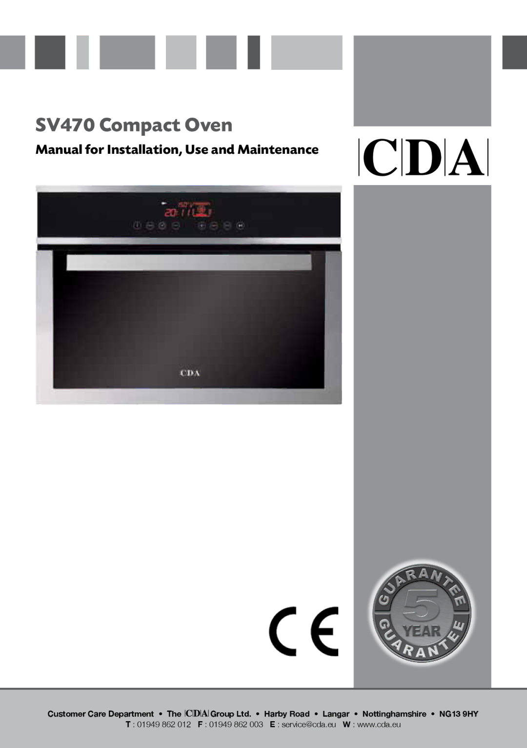 CDA manual SV470 Compact Oven 