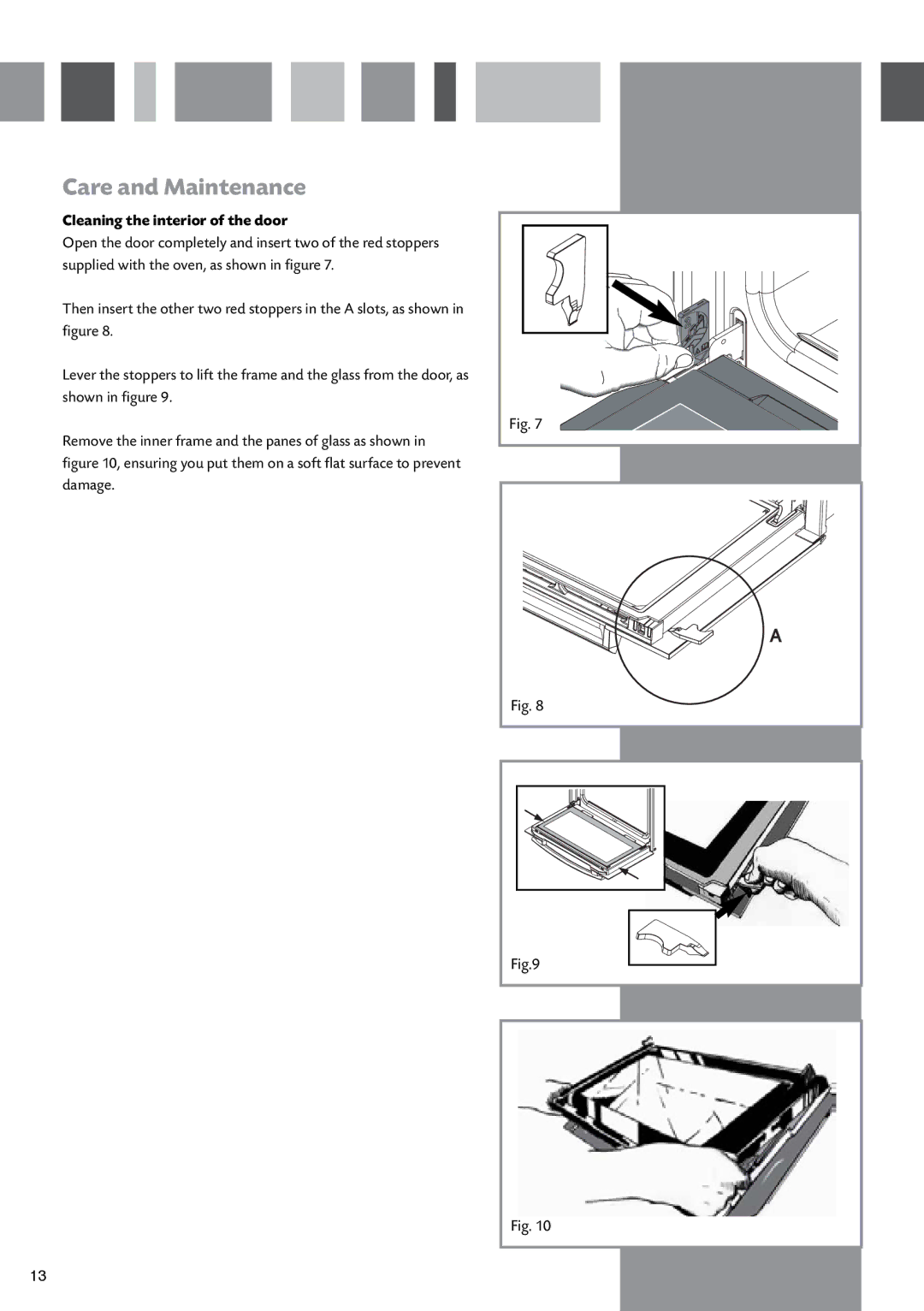 CDA SV470 manual Care and Maintenance, Cleaning the interior of the door 