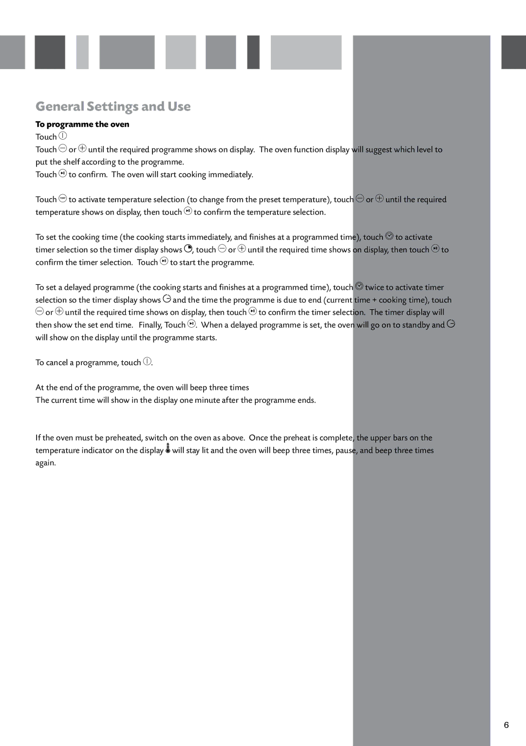 CDA SV470 manual To programme the oven 