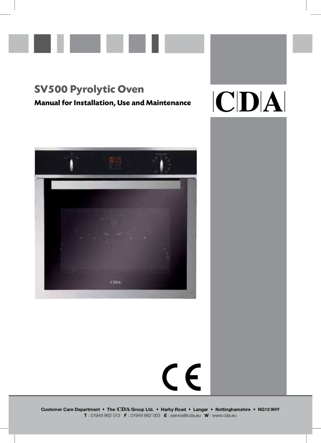 CDA manual SV500 Pyrolytic Oven 