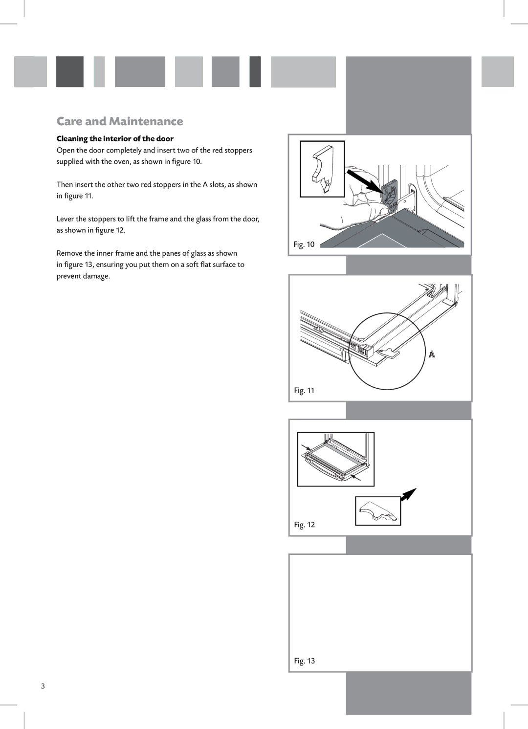 CDA SV500 manual Care and Maintenance, Cleaning the interior of the door 