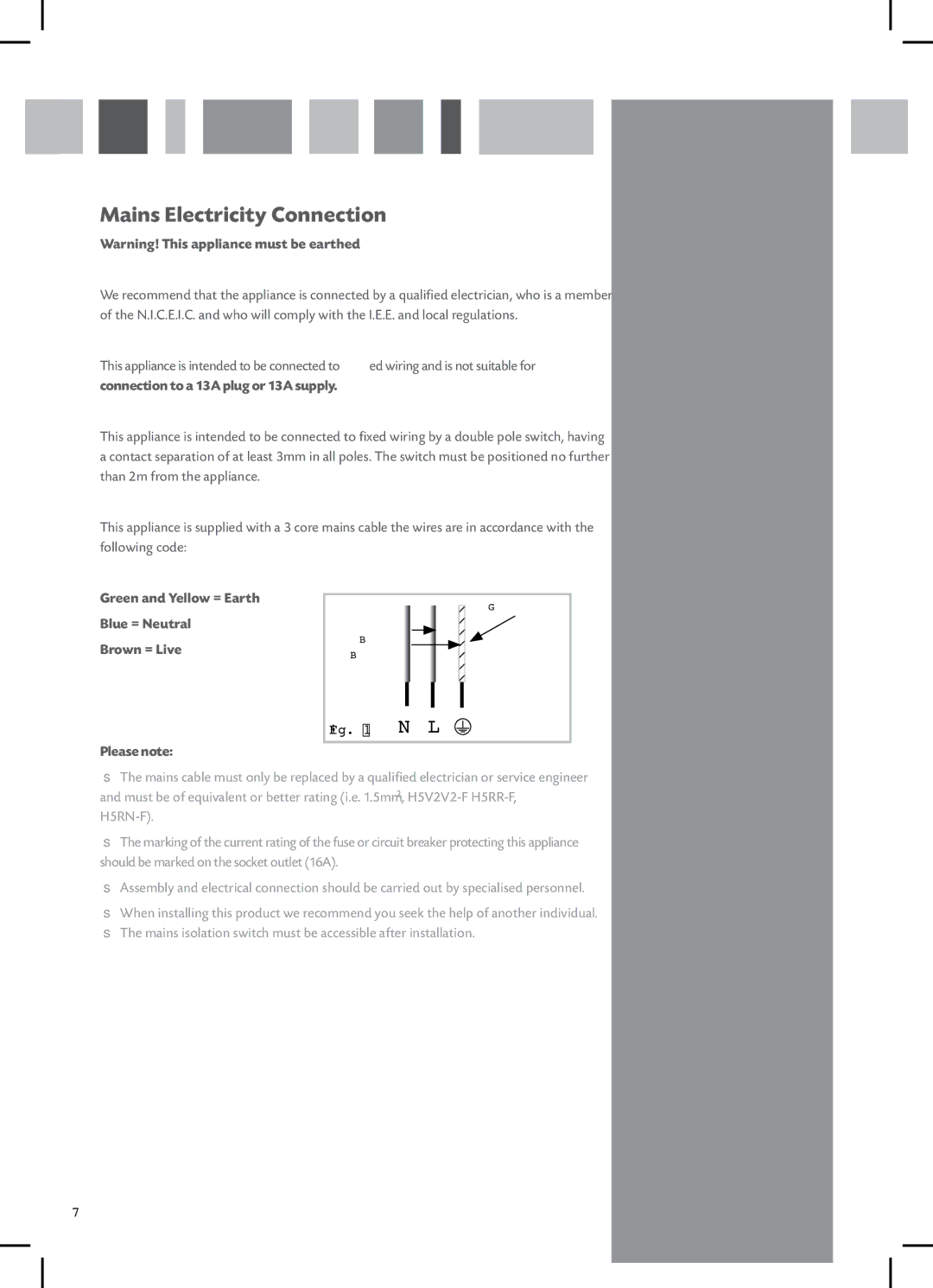 CDA SV500 manual Mains Electricity Connection 