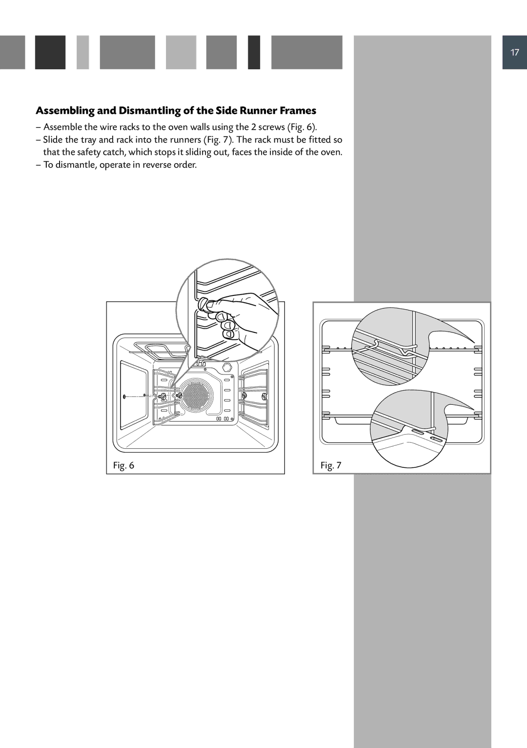 CDA SVA 100 PP manual Assembling and Dismantling of the Side Runner Frames 