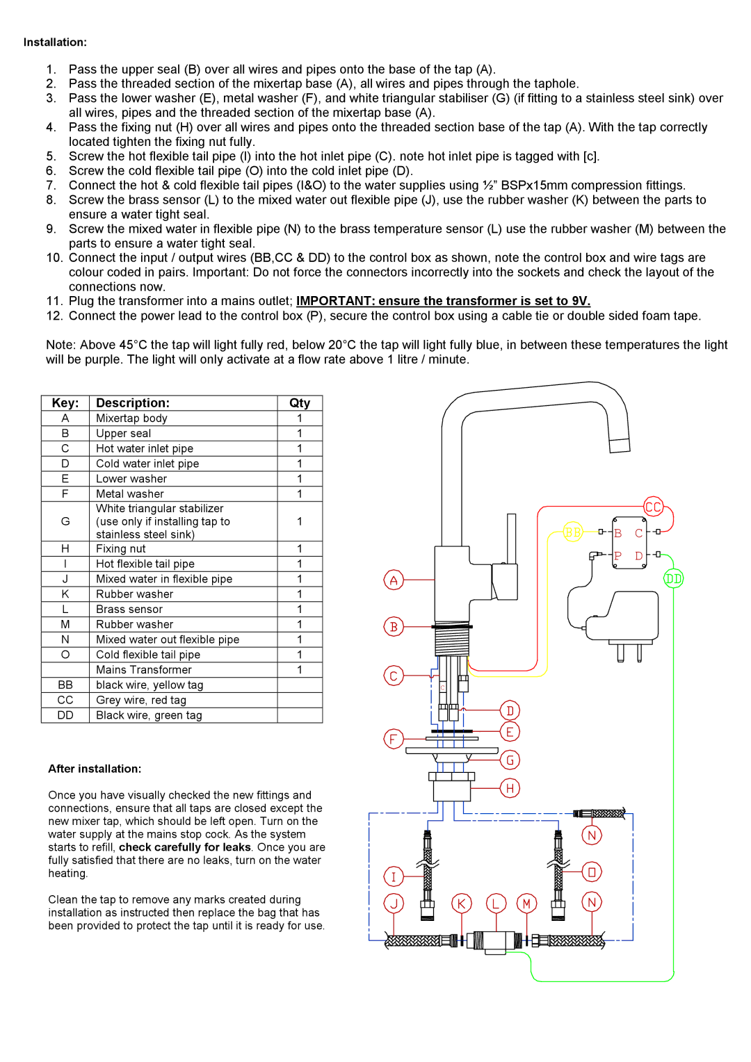 CDA TL1 warranty Installation 