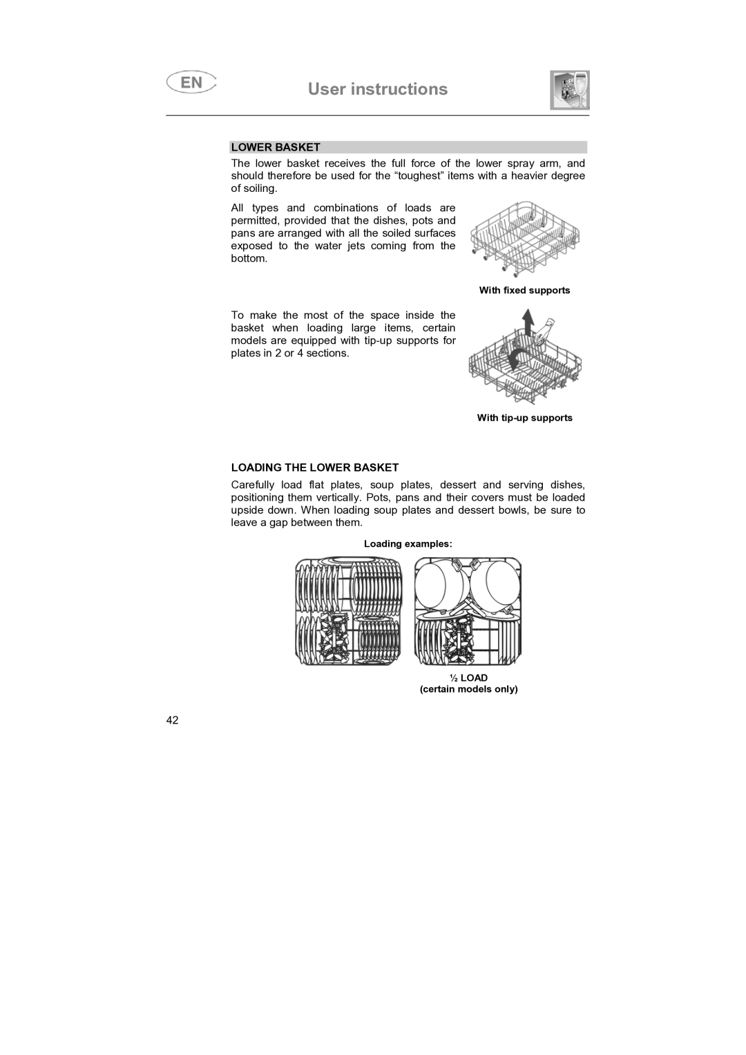 CDA VW80 manual Loading the Lower Basket 