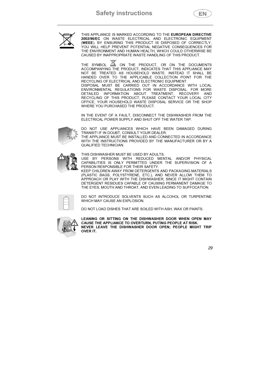 CDA VW80 manual Safety instructions 