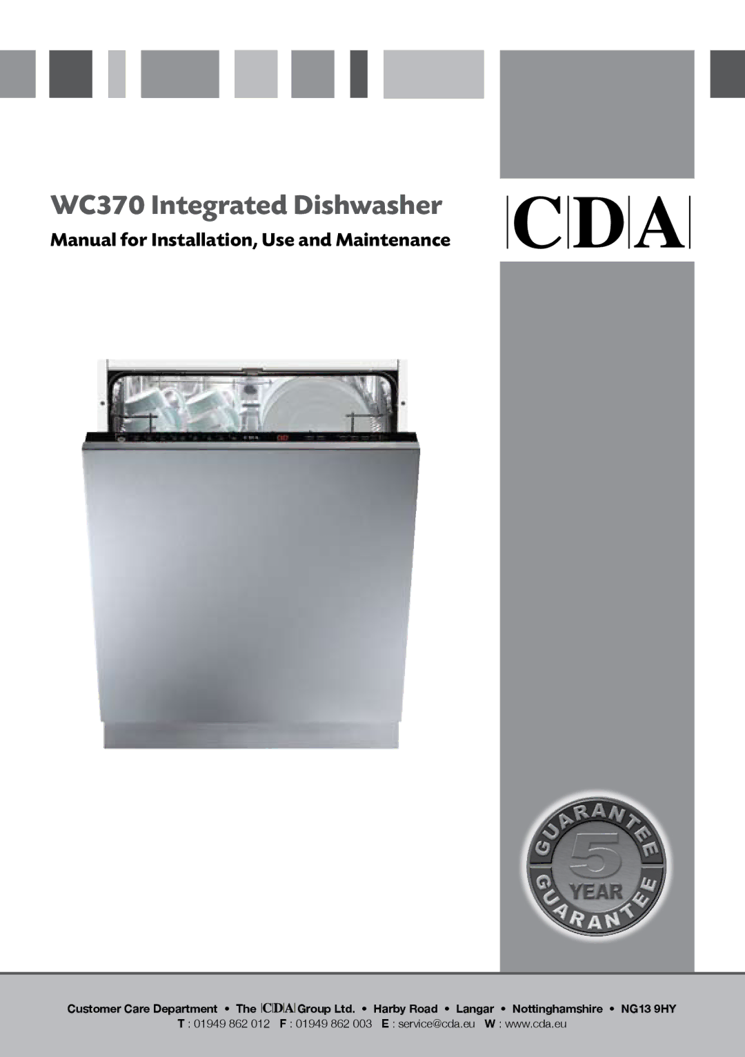 CDA manual WC370 Integrated Dishwasher 