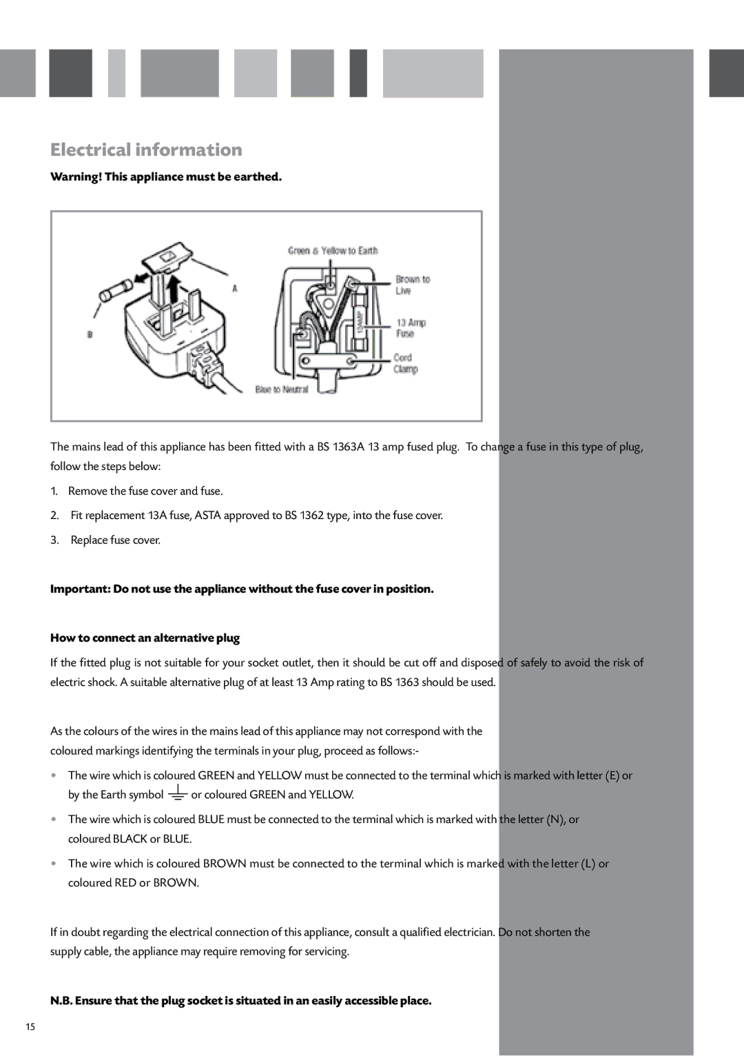 CDA WC370 manual Electrical information 