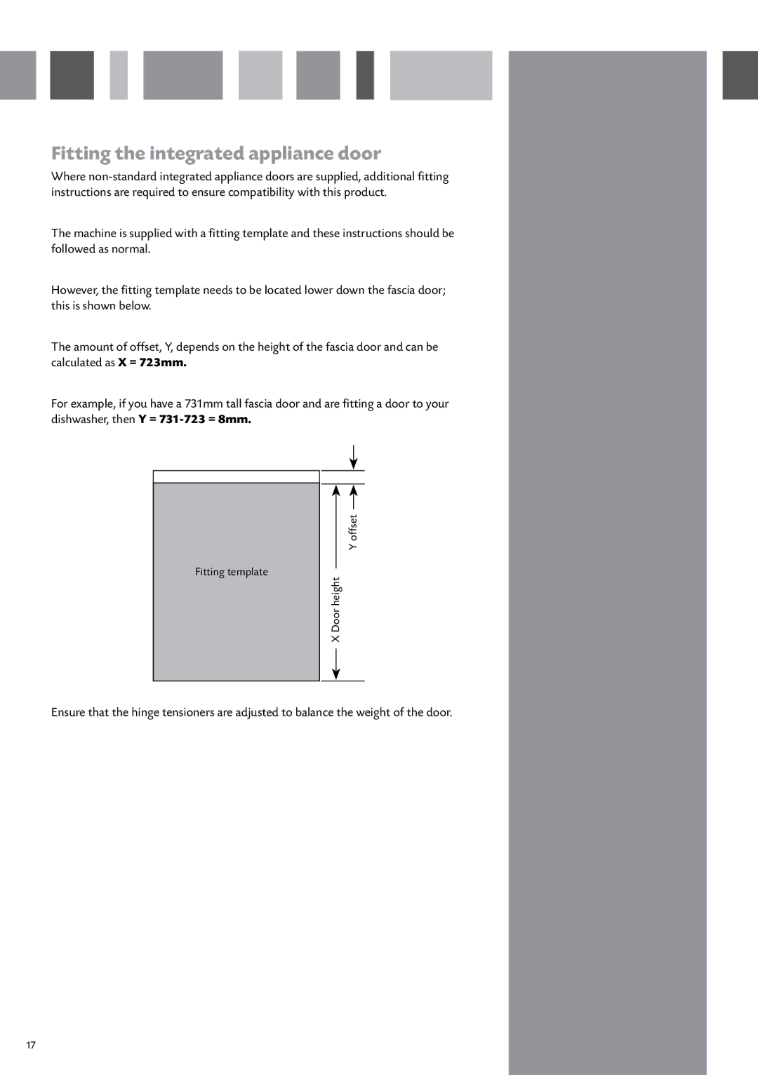 CDA WC370 manual Fitting the integrated appliance door 