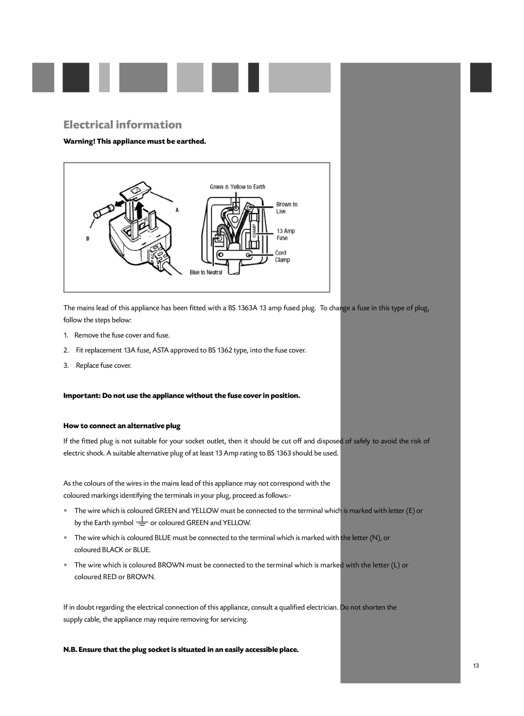 CDA WC430 manual Electrical information 