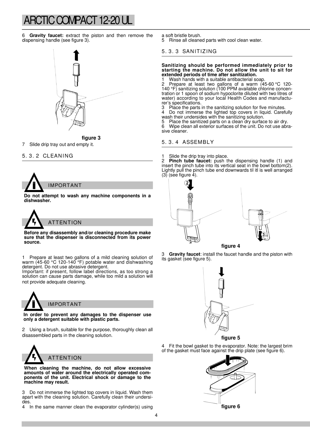 Cecilware 12-20 UL manual Cleaning, Sanitizing 