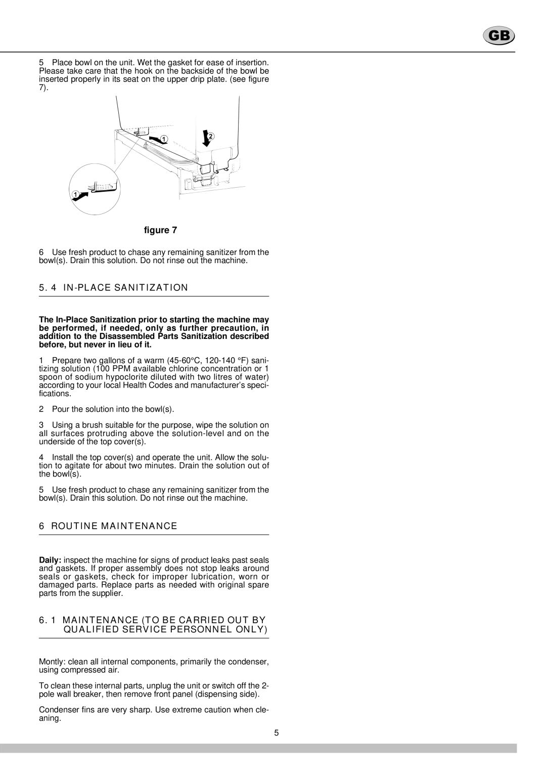 Cecilware 12-20 UL manual IN-PLACE Sanitization, Routine Maintenance 