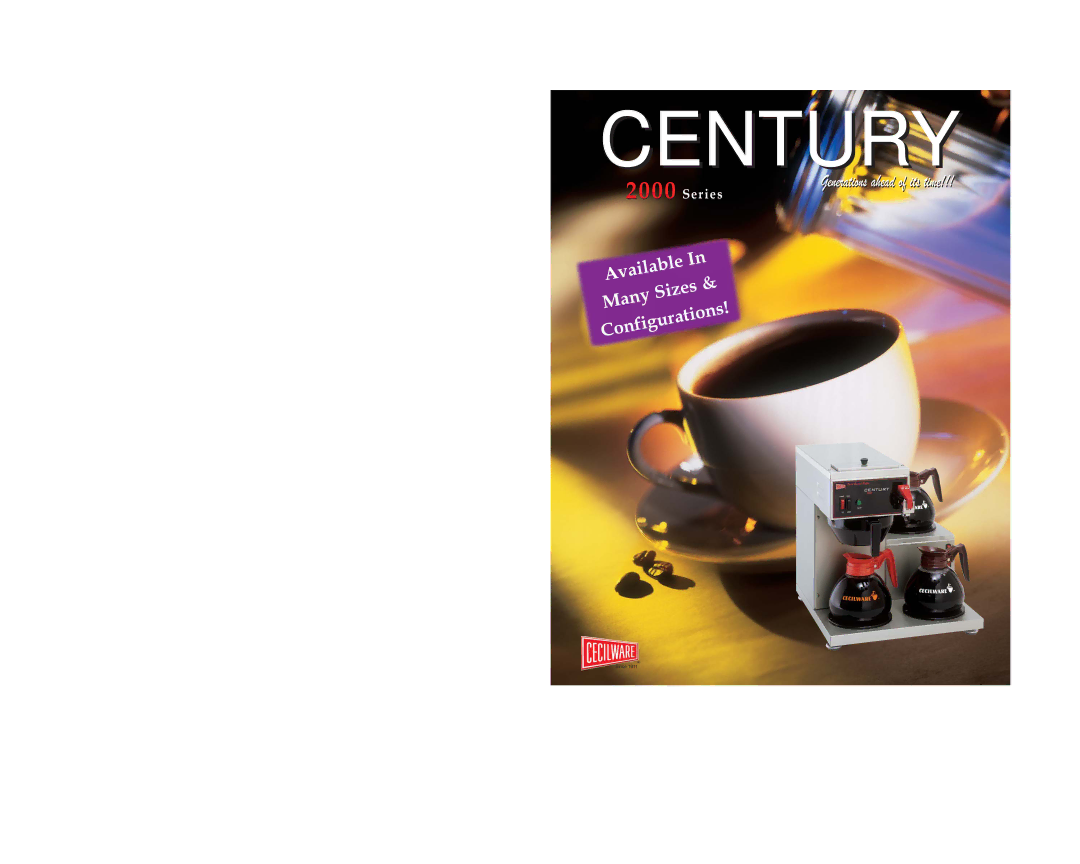 Cecilware 2000 Series manual Century 