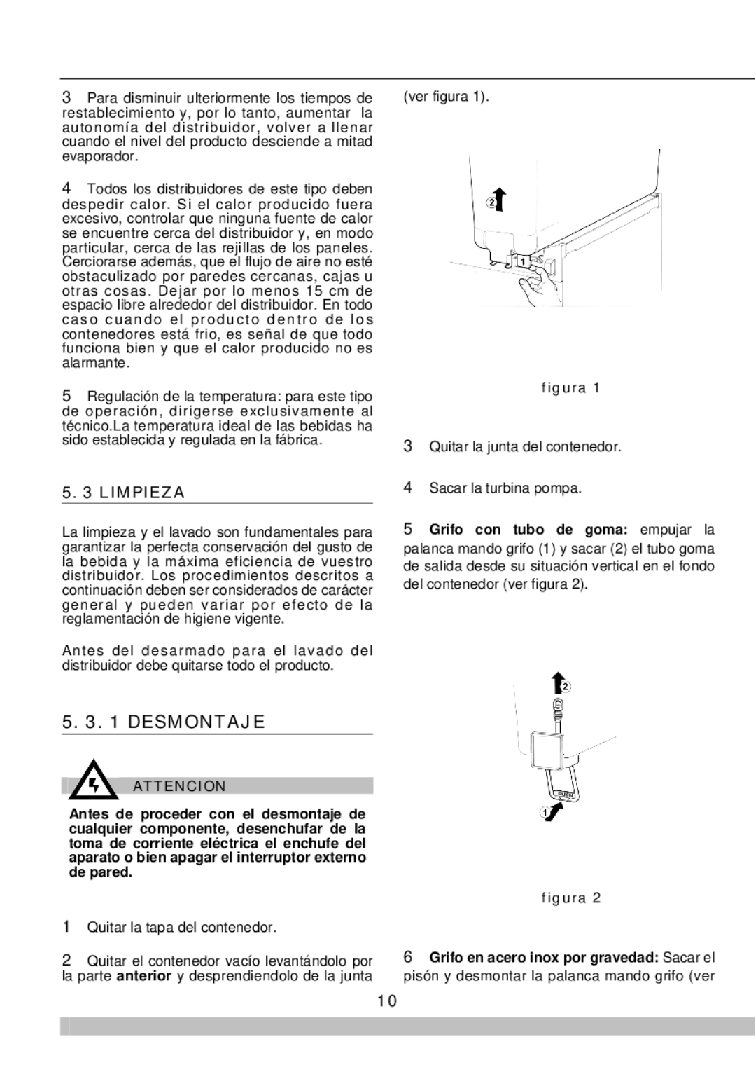 Cecilware 8/1, 8/4 manual Desmontaje, Limpieza 