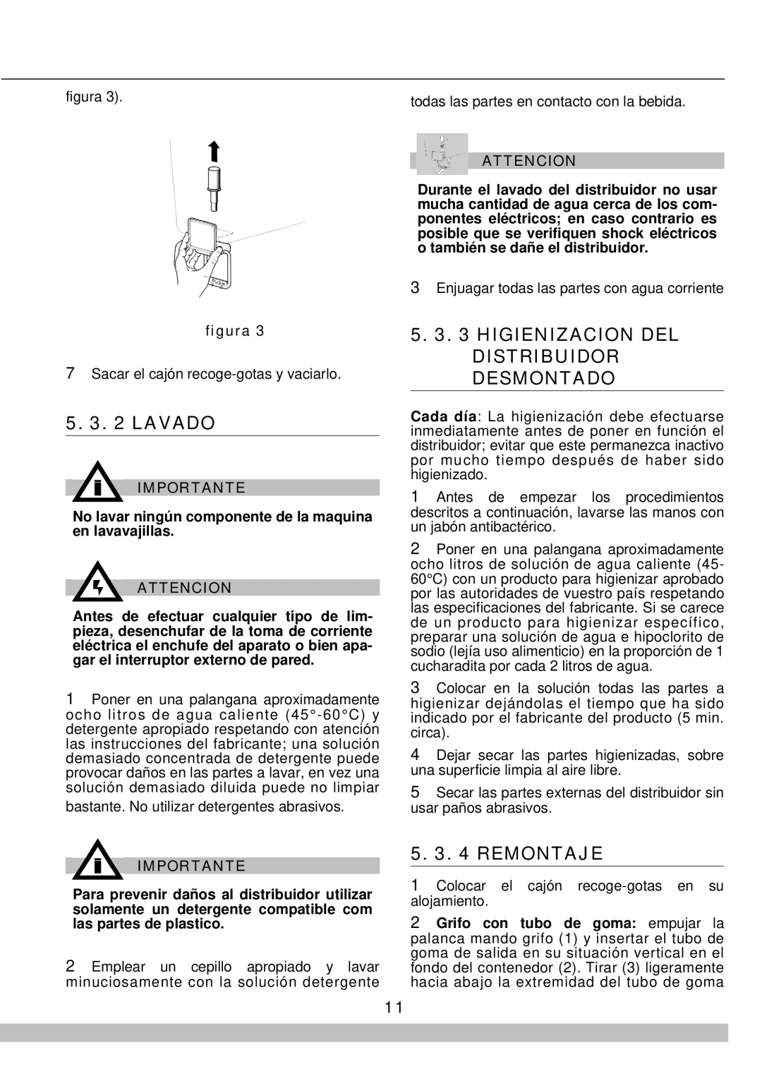 Cecilware 8/4, 8/1 manual Higienizacion DEL Distribuidor Desmontado 