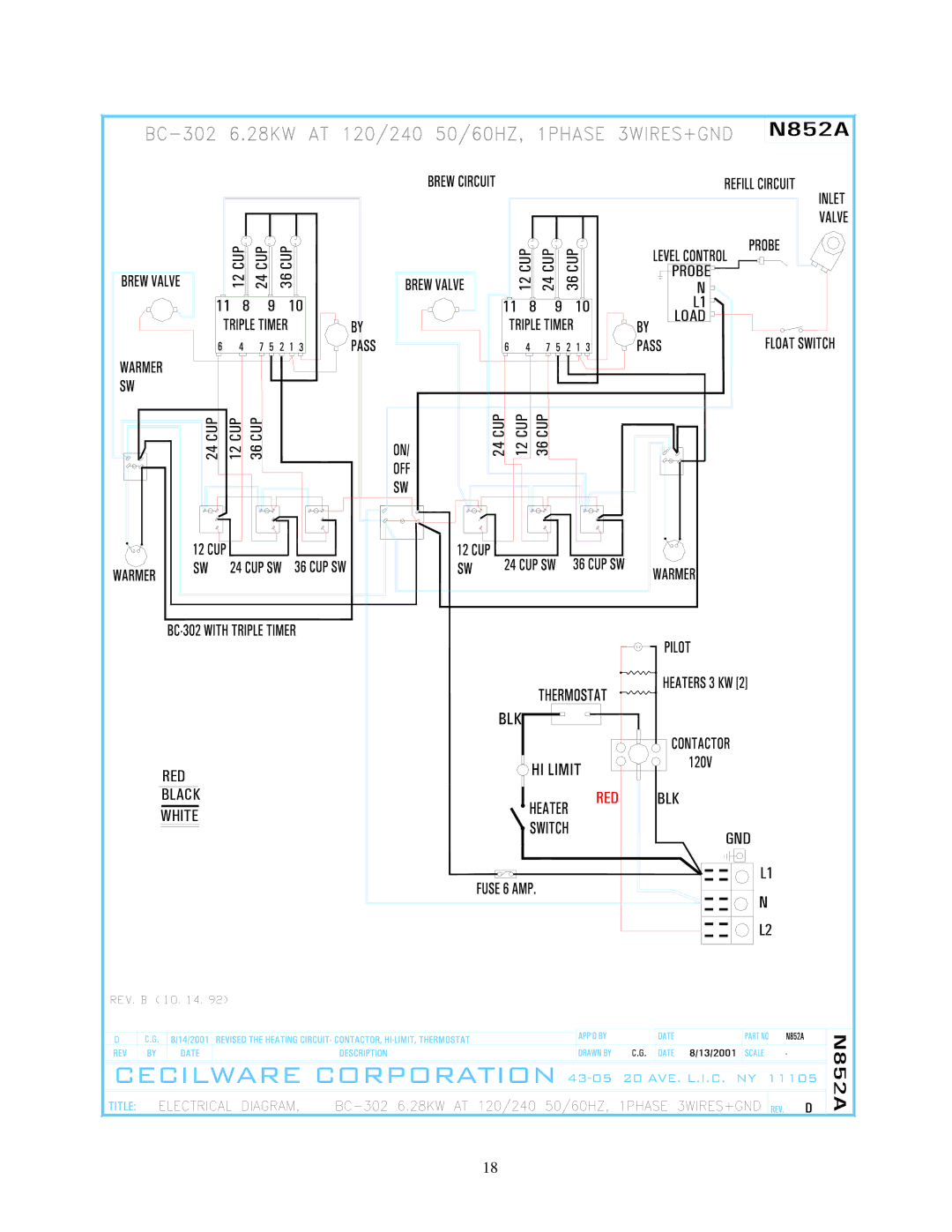 Cecilware BC302, BC301, BC120, BC240 specifications Probe 