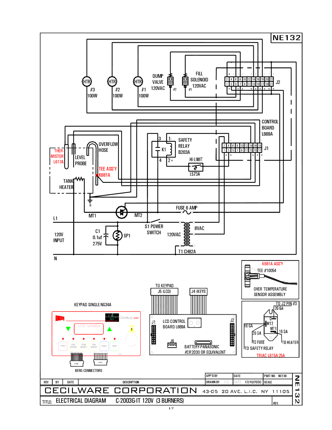 Cecilware C-2003RG-IT, C-2003G-IT, C-2003LG-IT specifications Cecilware Corporation 