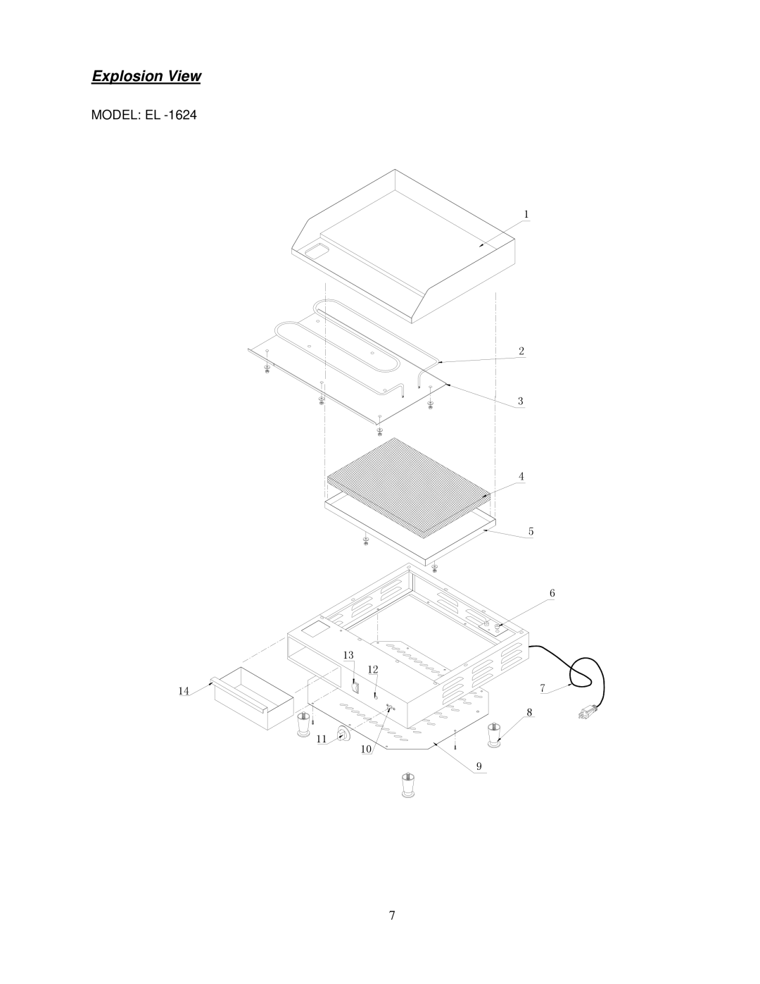 Cecilware EL-1624, EL-1636 operation manual Explosion View 