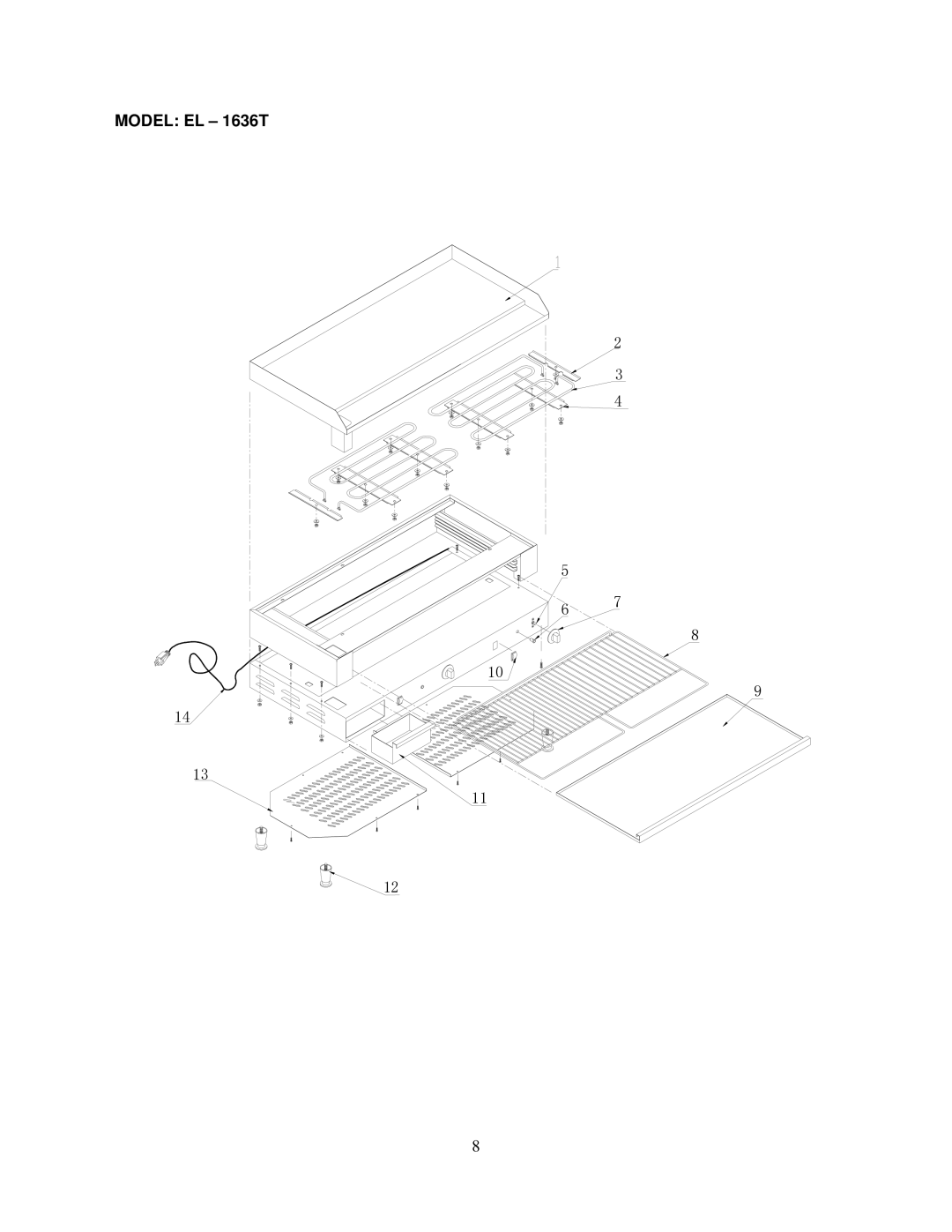 Cecilware EL-1636T, EL-1624T operation manual Model EL 1636T 