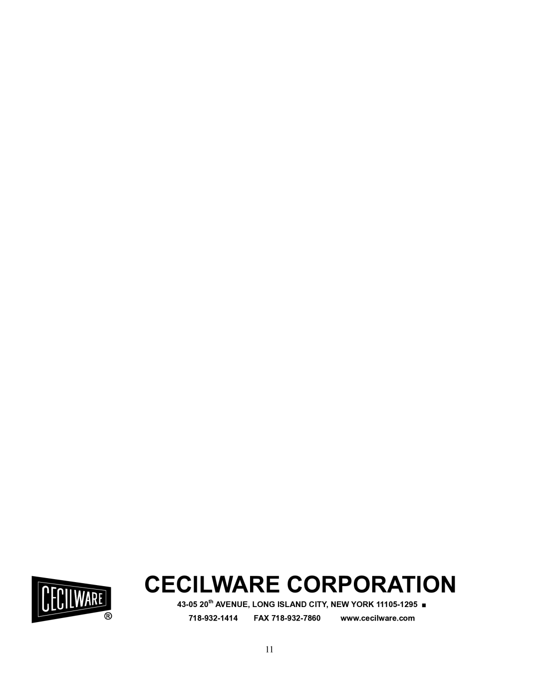 Cecilware EL-2x6, EL-2x15, EL-25, EL-2x25, EL-15, EL-6 operation manual Cecilware Corporation 