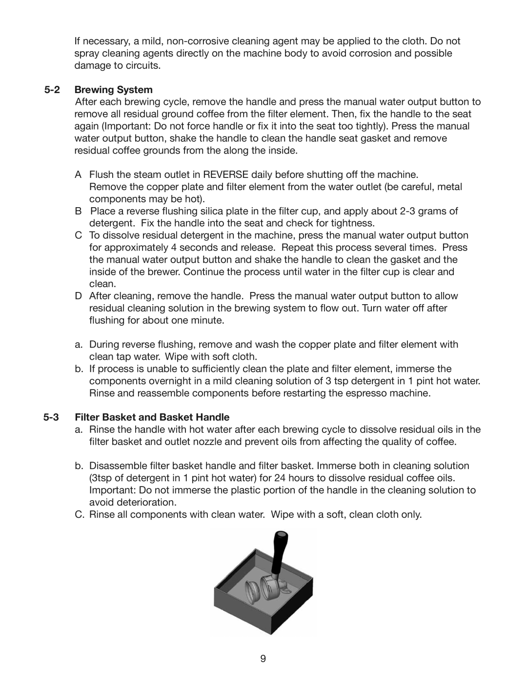 Cecilware ESP3, ESP1, ESP2 instruction manual Brewing System, Filter Basket and Basket Handle 