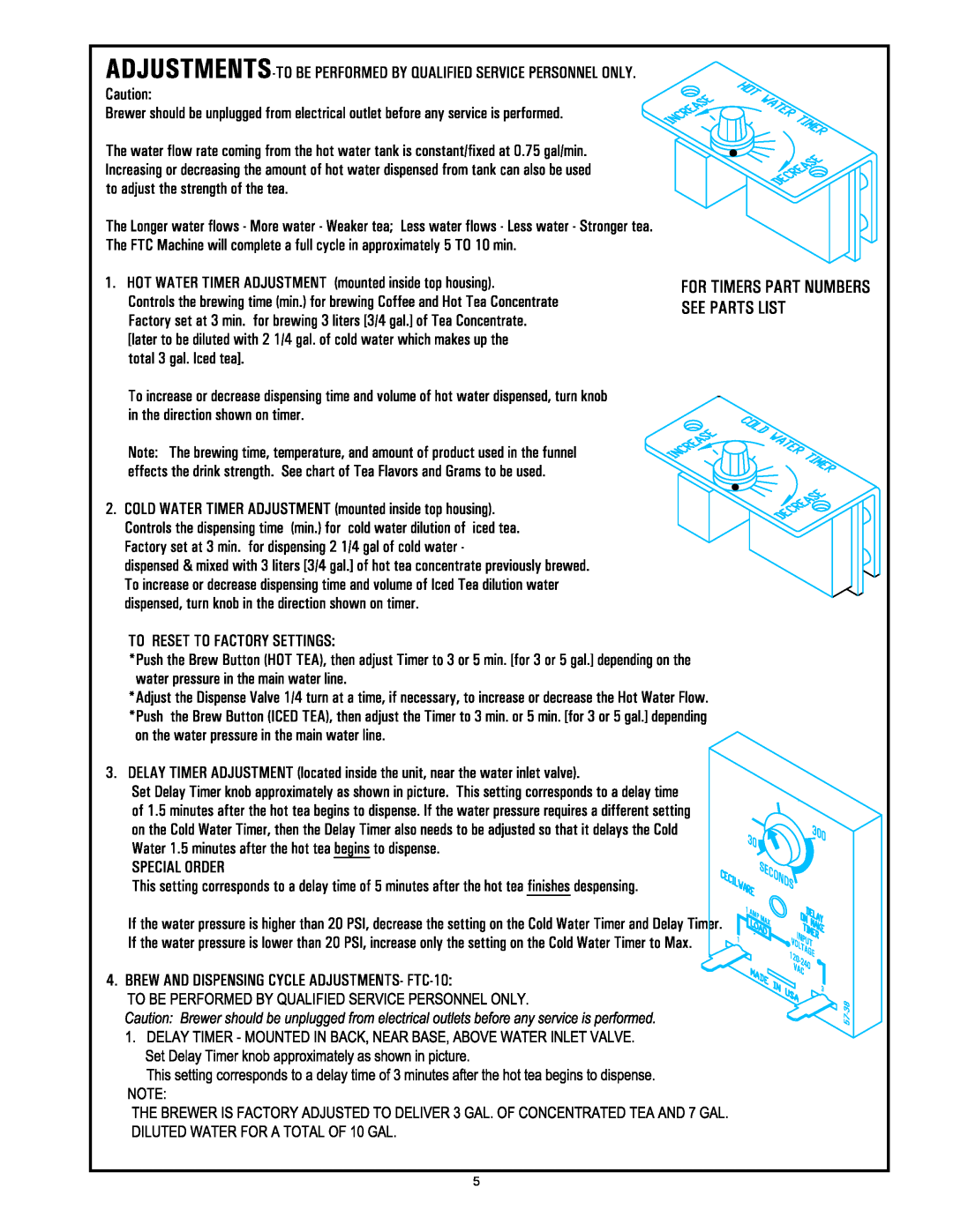 Cecilware FTC-3-N manual 