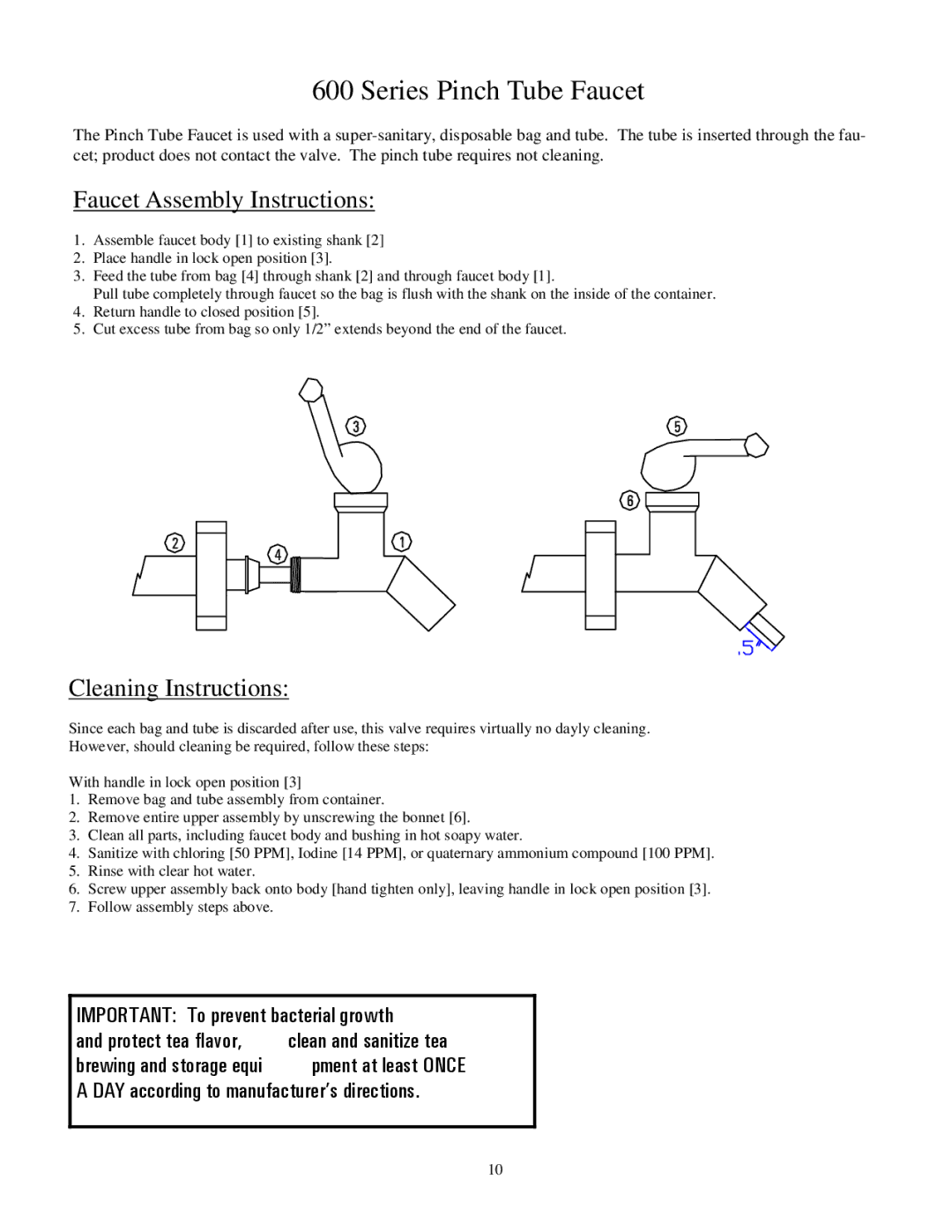 Cecilware FTC-5, FTC-10 manual Series Pinch Tube Faucet 