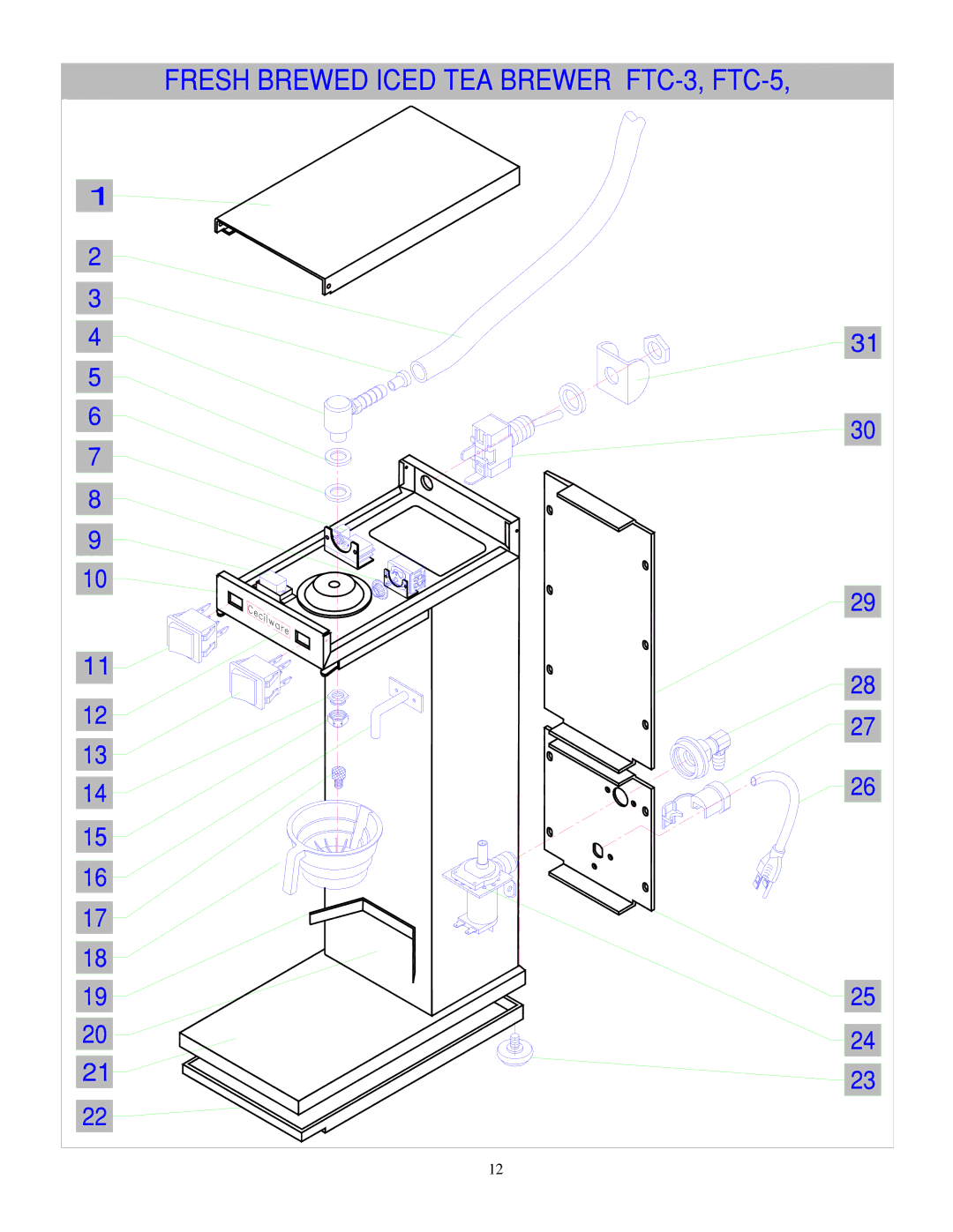 Cecilware FTC-5, FTC-10 manual 