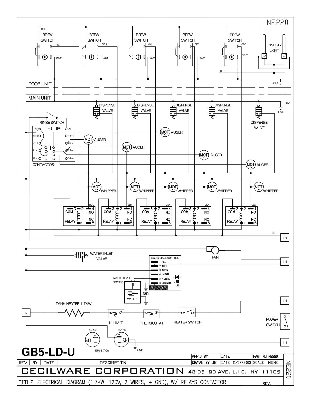 Cecilware GB4M-5.5-LD-U, GB6M-10-LD-U, GB8M-10-LD-U operation manual GB5-LD-U 