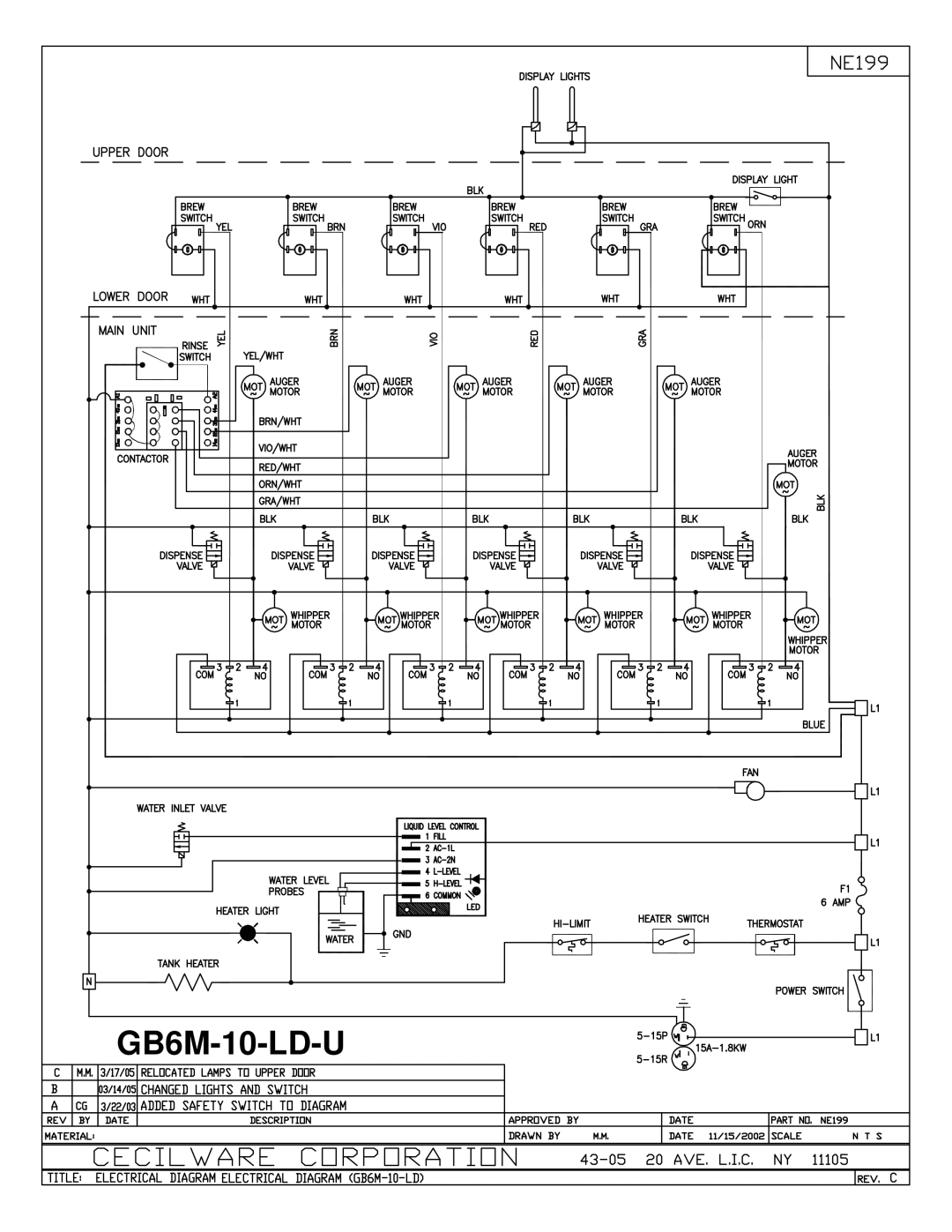 Cecilware GB8M-10-LD-U, GB5-LD-U, GB4M-5.5-LD-U operation manual GB6M-10-LD-U 