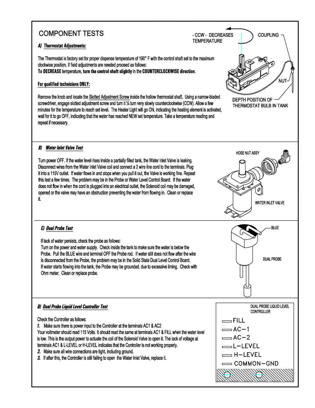 Cecilware GB5MV-10-LD, GB6MP-10-LD-U, GB8MP-10-LD-U operation manual 